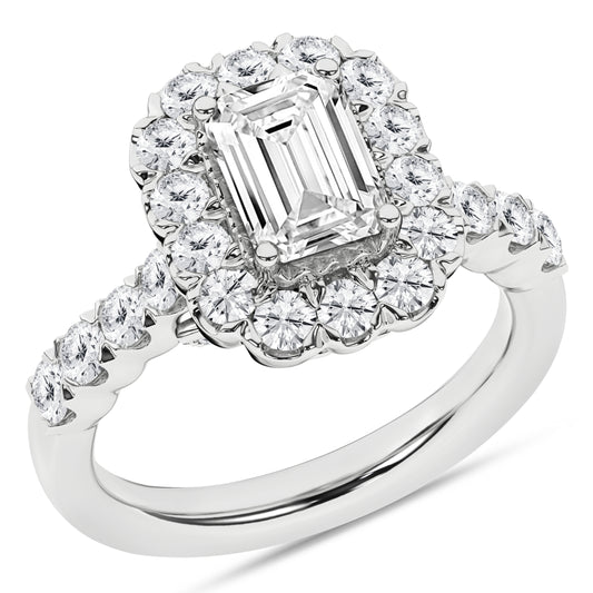 Elegant Halo Ring (Emerald)