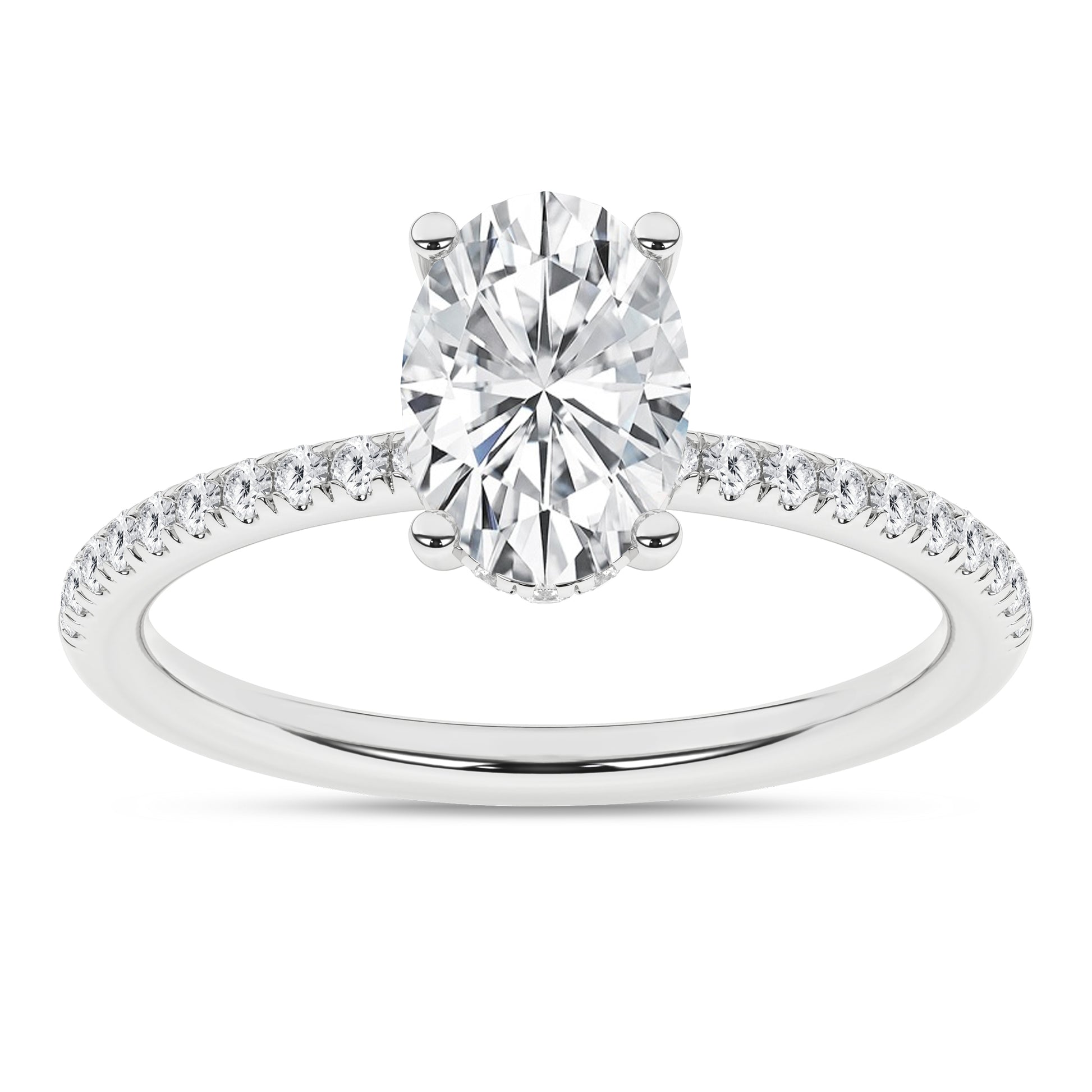 Hidden Halo Engagement Ring (Oval)