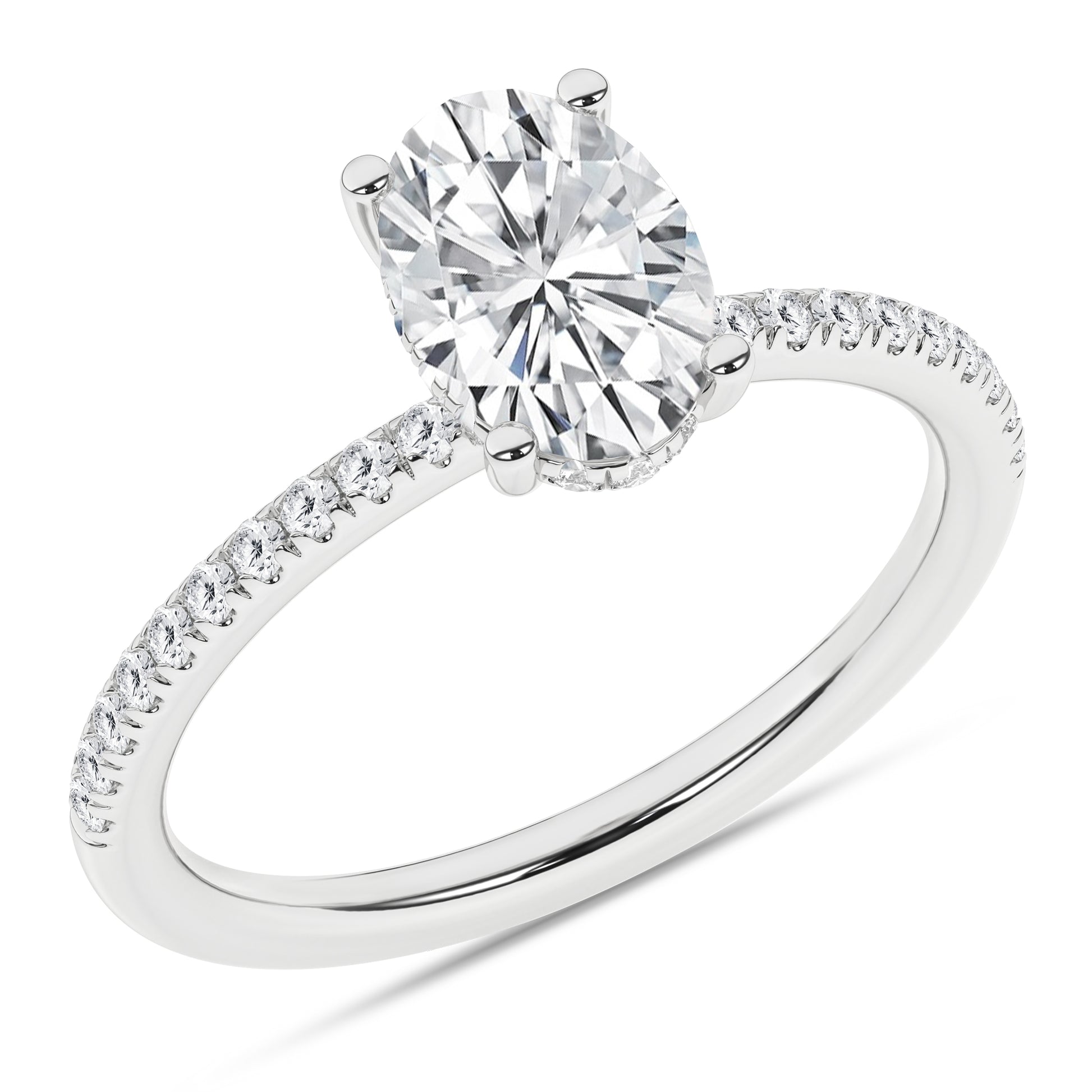 Hidden Halo Engagement Ring (Oval)