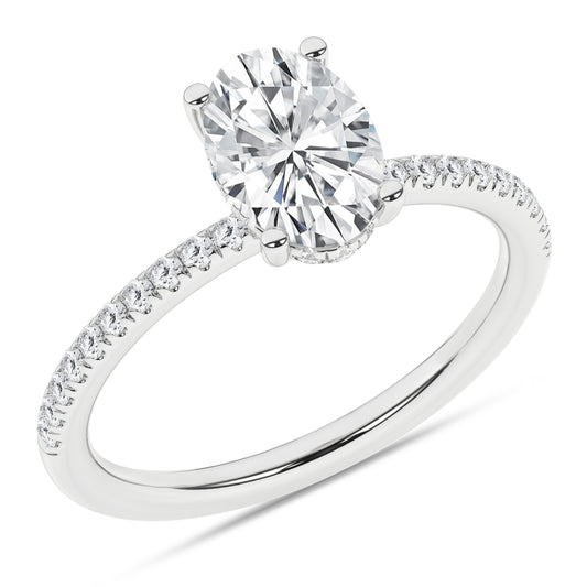 Hidden Halo Engagement Ring (Oval)