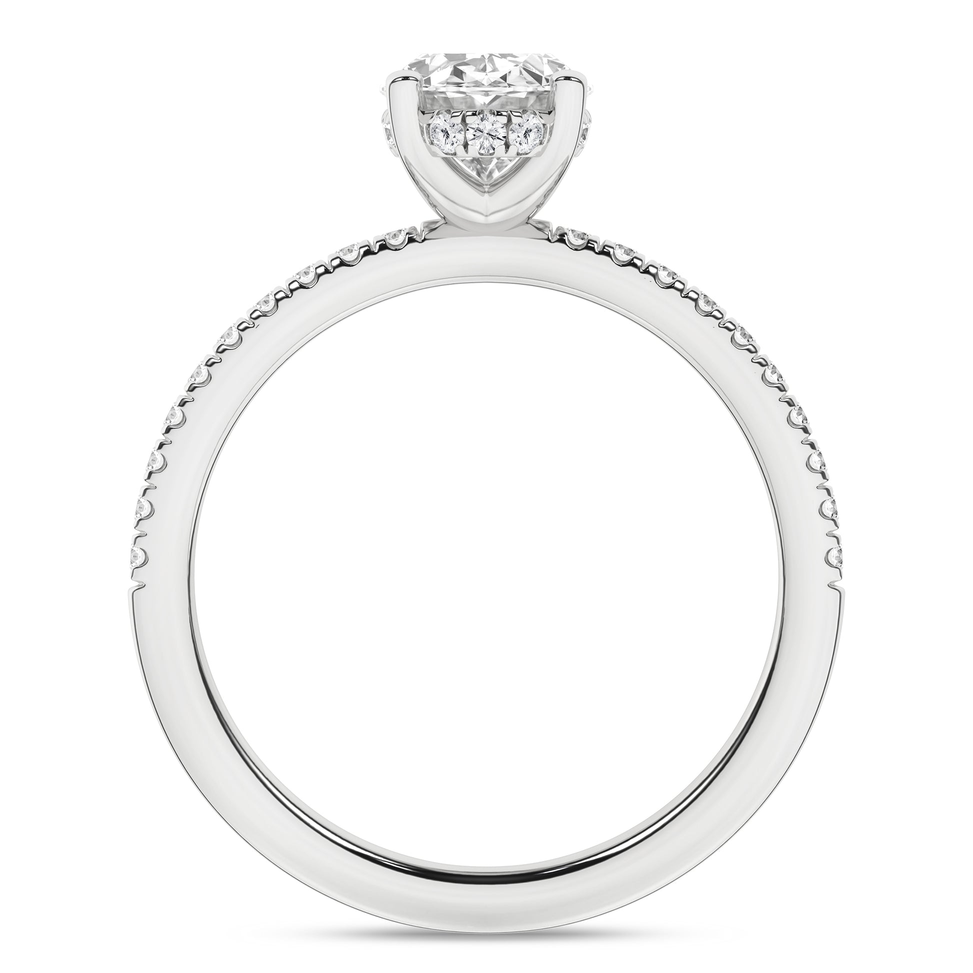 Hidden Halo Engagement Ring (Oval)