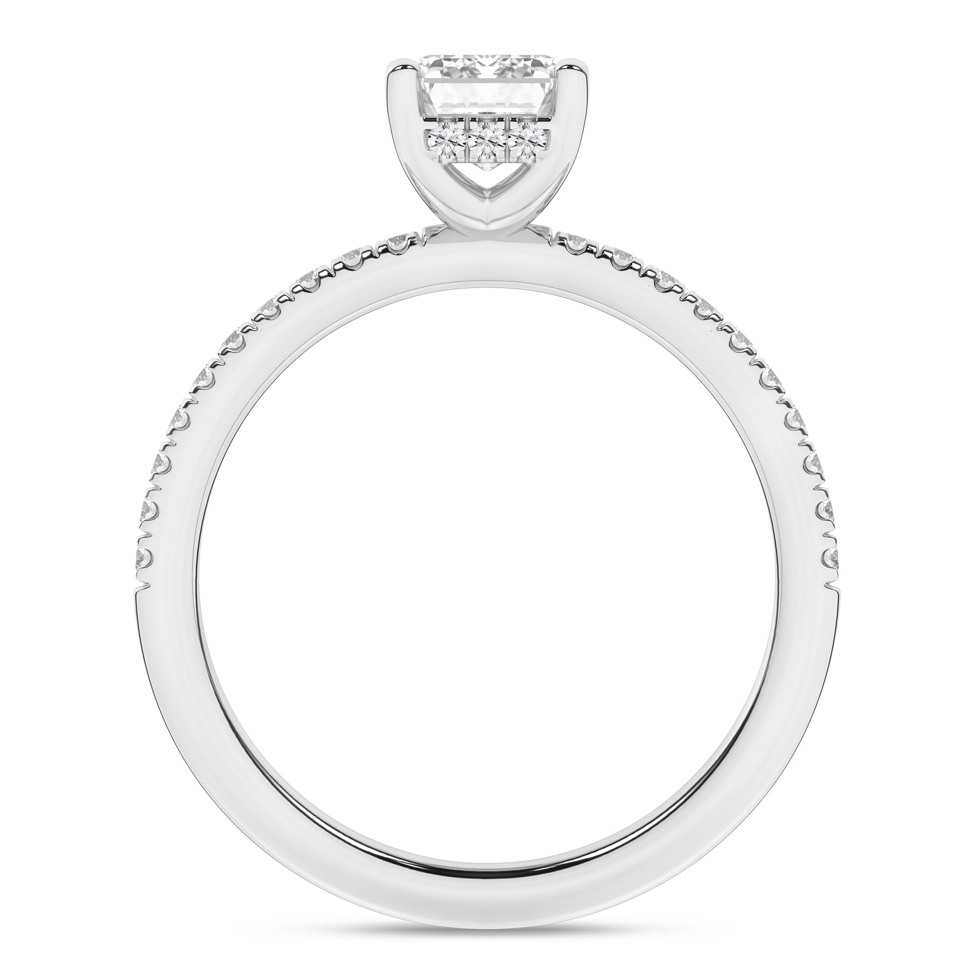 Hidden Halo Engagement Ring (Emerald)