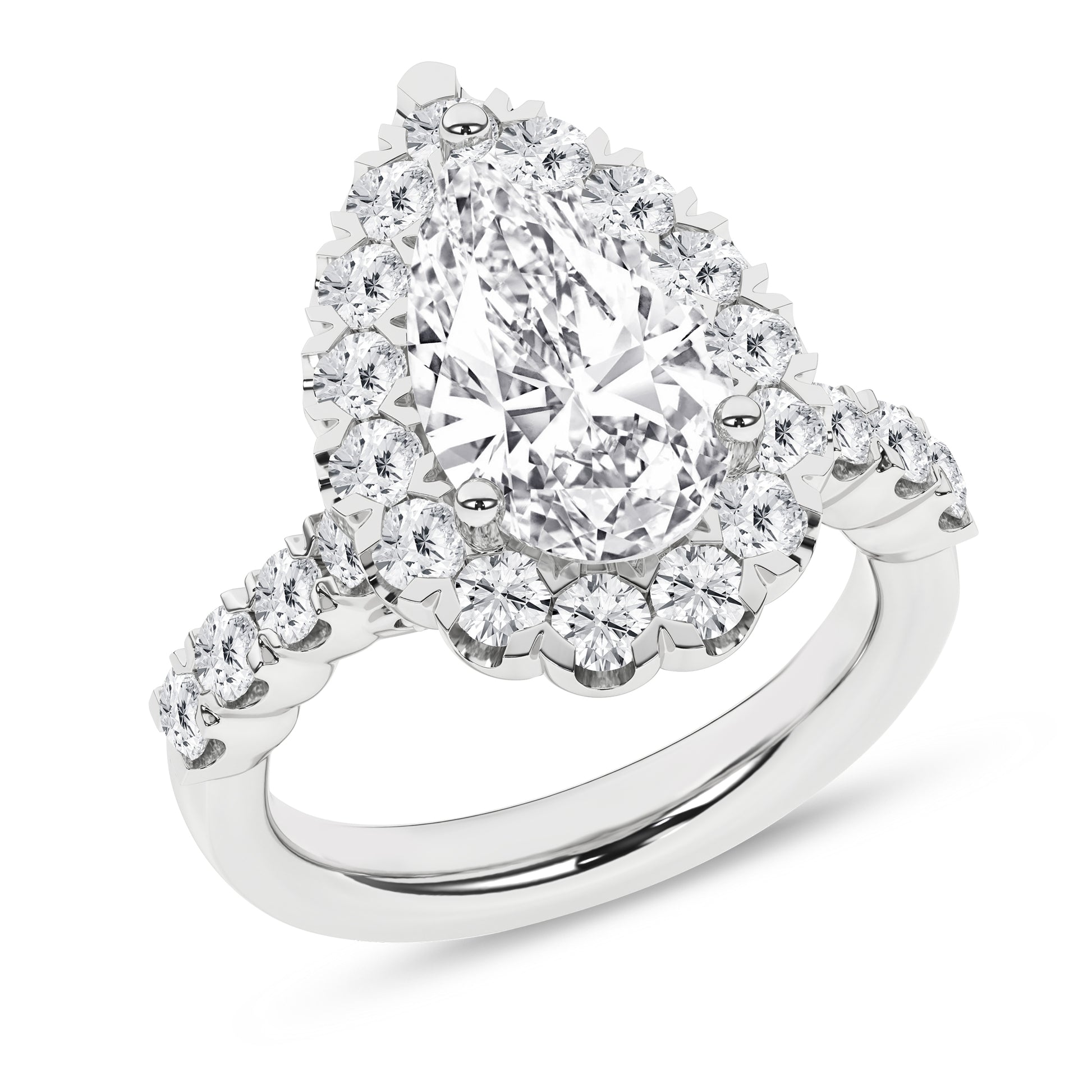 Elegant Halo Ring (Pear)