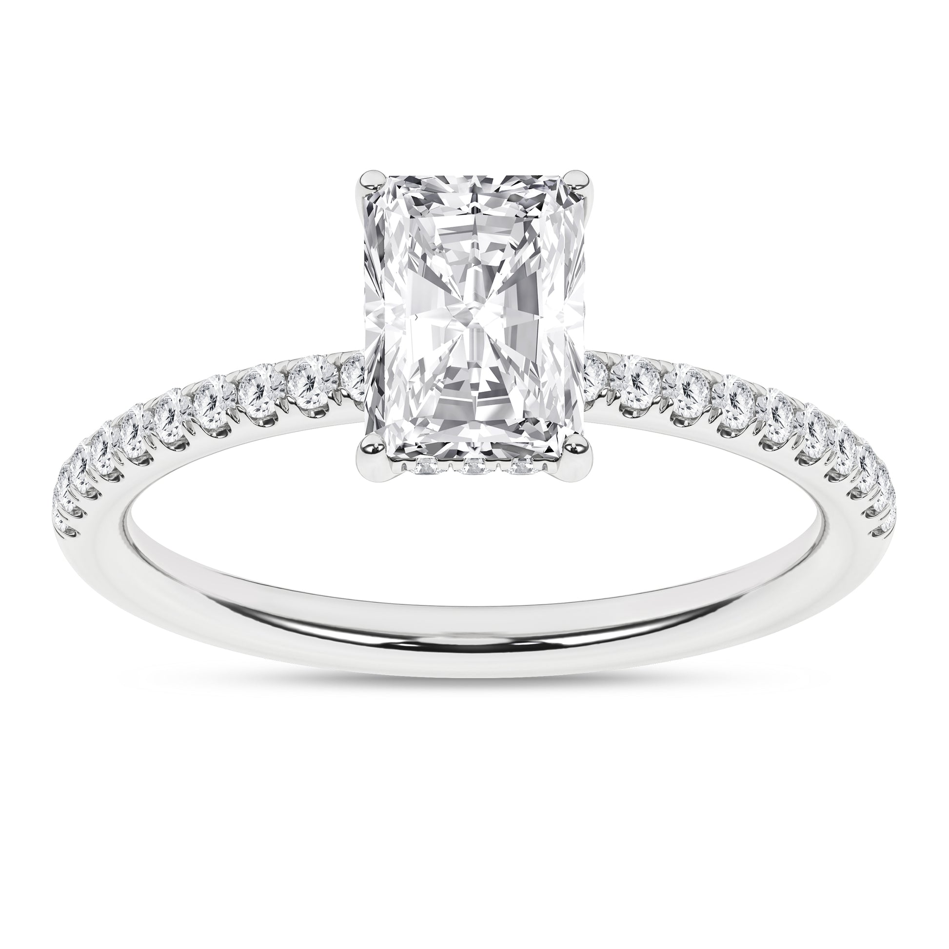 Hidden Halo Engagement Ring (Radiant)