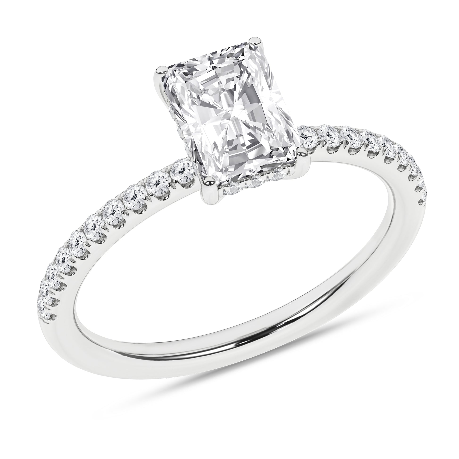 Hidden Halo Engagement Ring (Radiant)