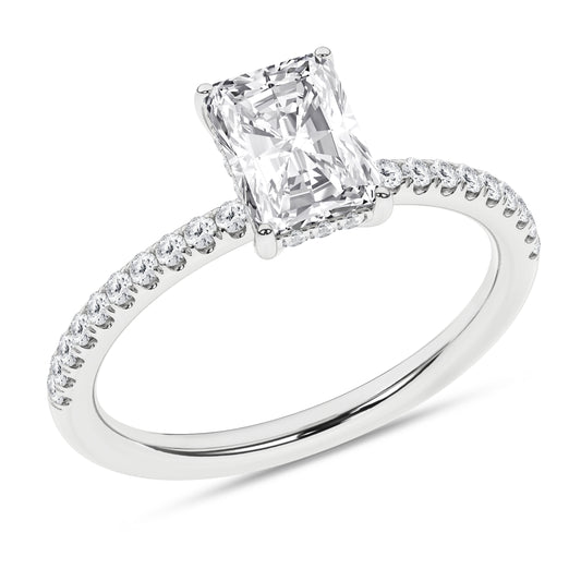 Hidden Halo Engagement Ring (Radiant)