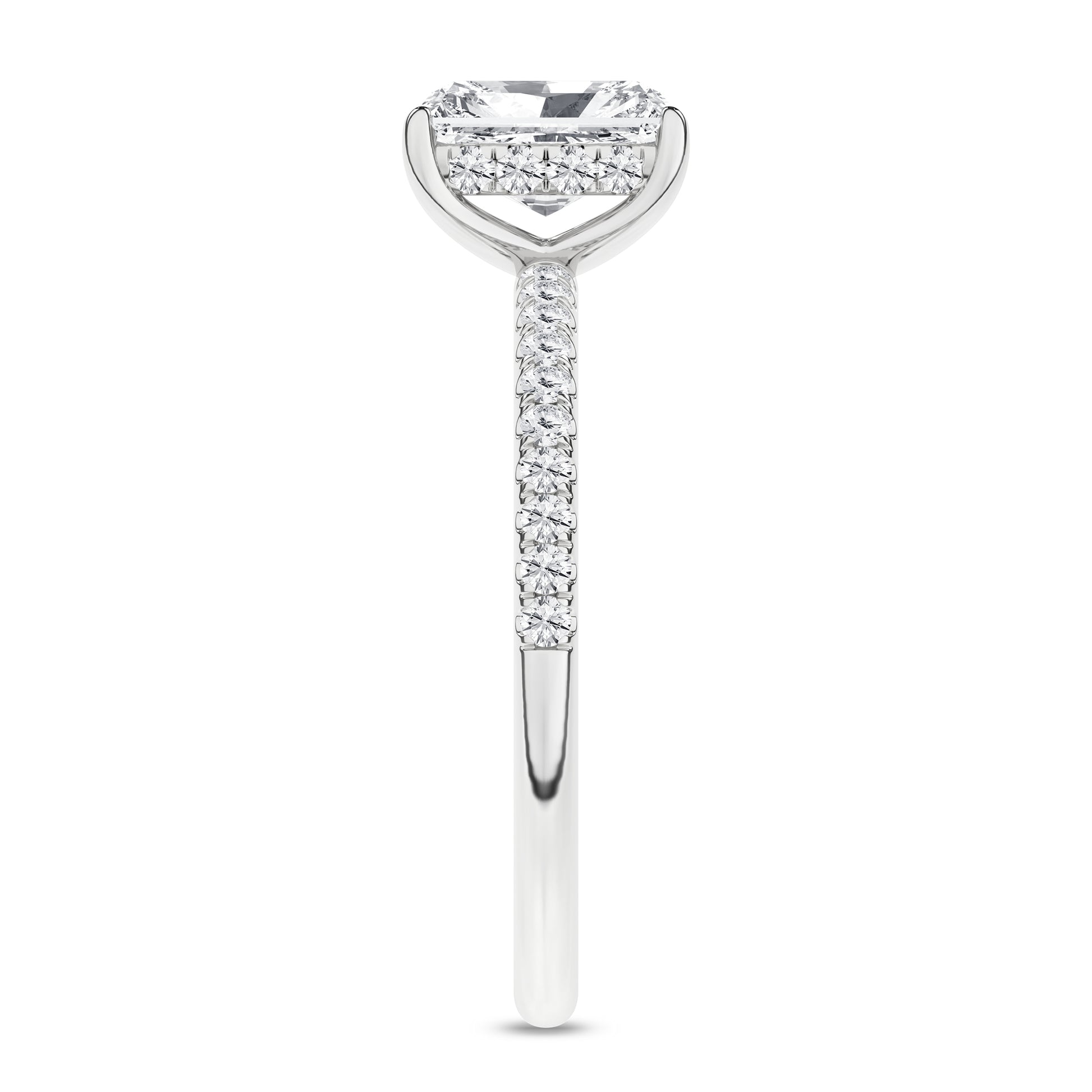 Hidden Halo Engagement Ring (Radiant)