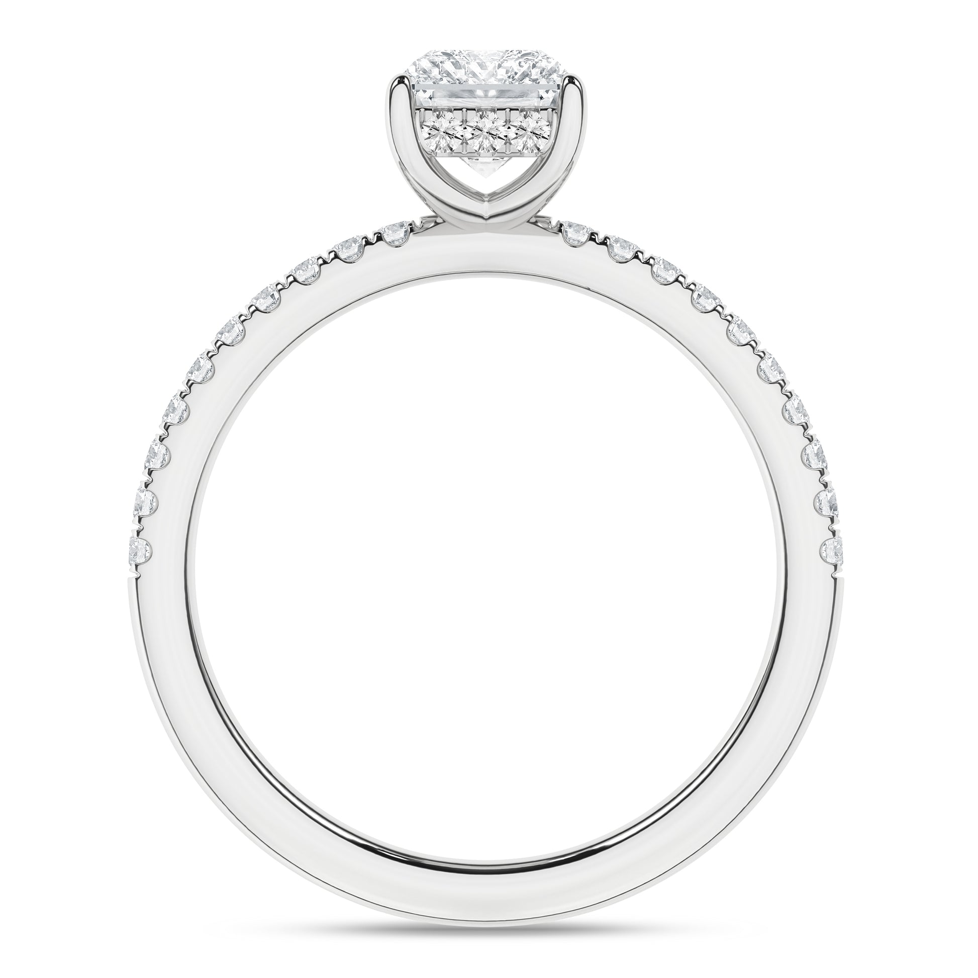 Hidden Halo Engagement Ring (Radiant)