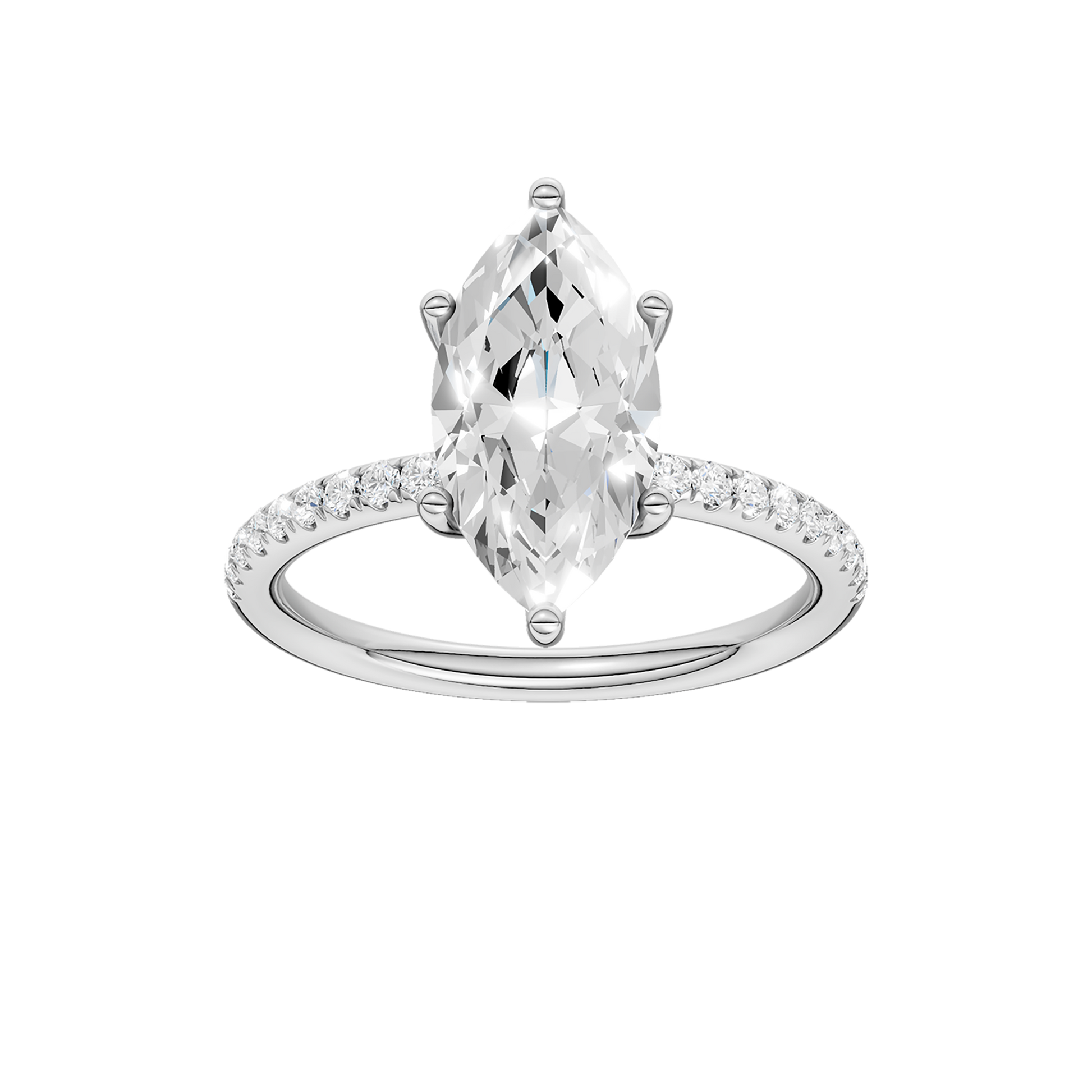 Hidden Halo Engagement Ring (Marquise)