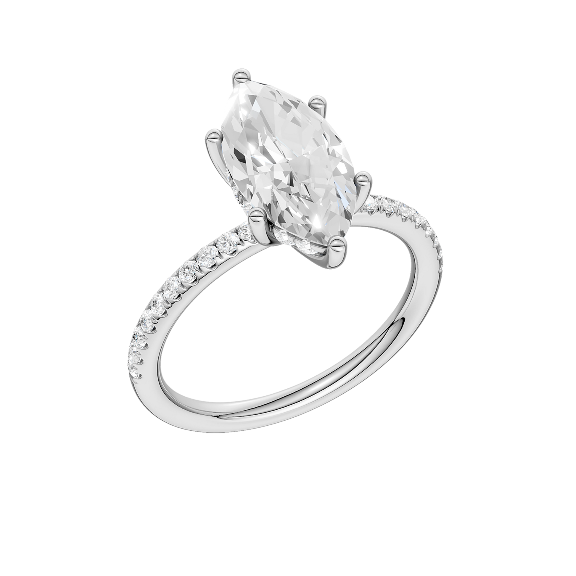 Hidden Halo Engagement Ring (Marquise)