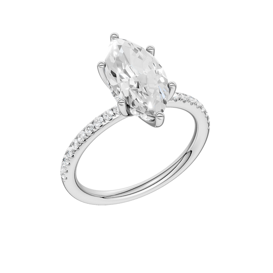 Hidden Halo Engagement Ring (Marquise)