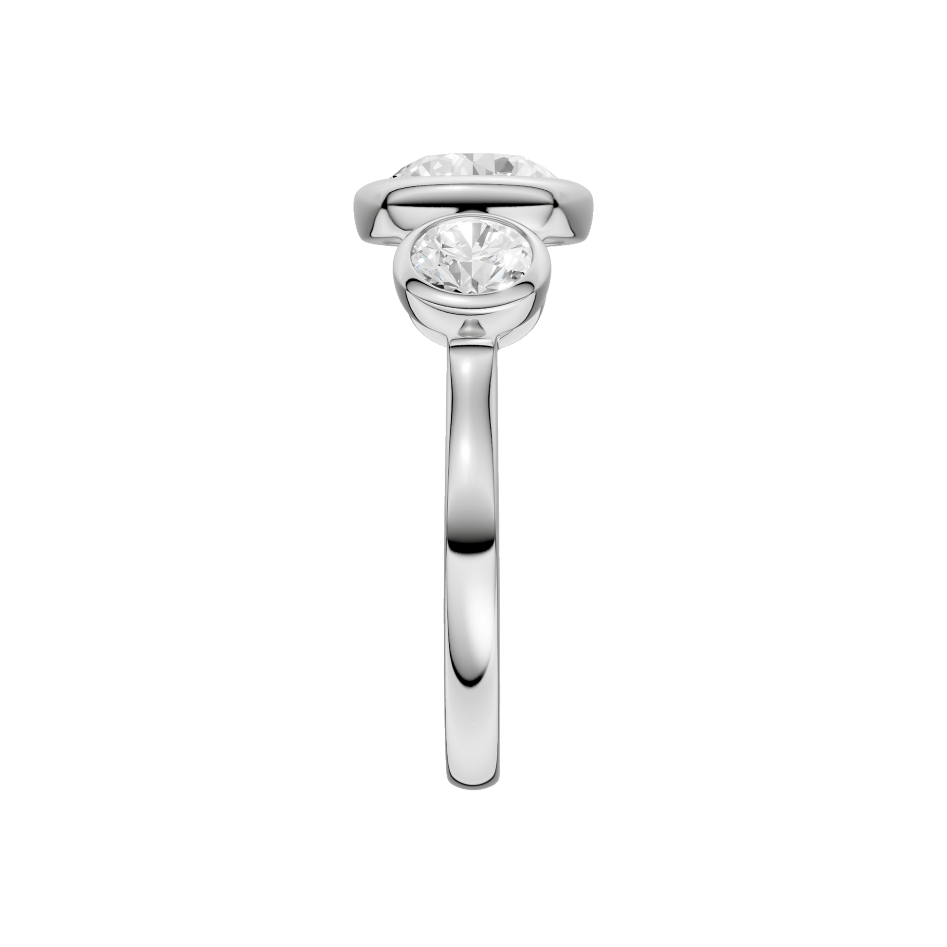 Bezel-Set 3-Stone Ring(Round)