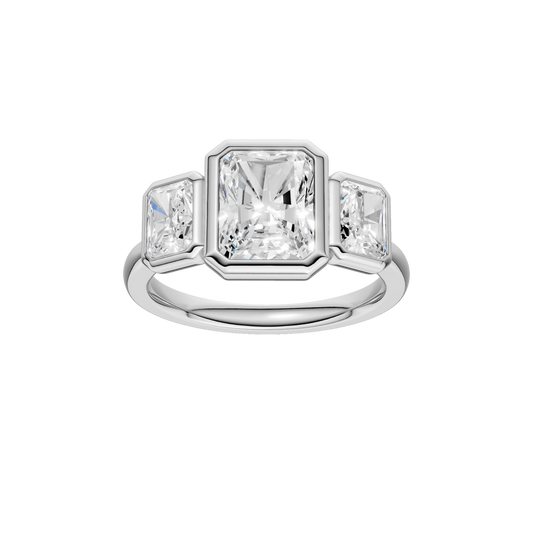 Bezel-Set 3-Stone Ring(Radiant)