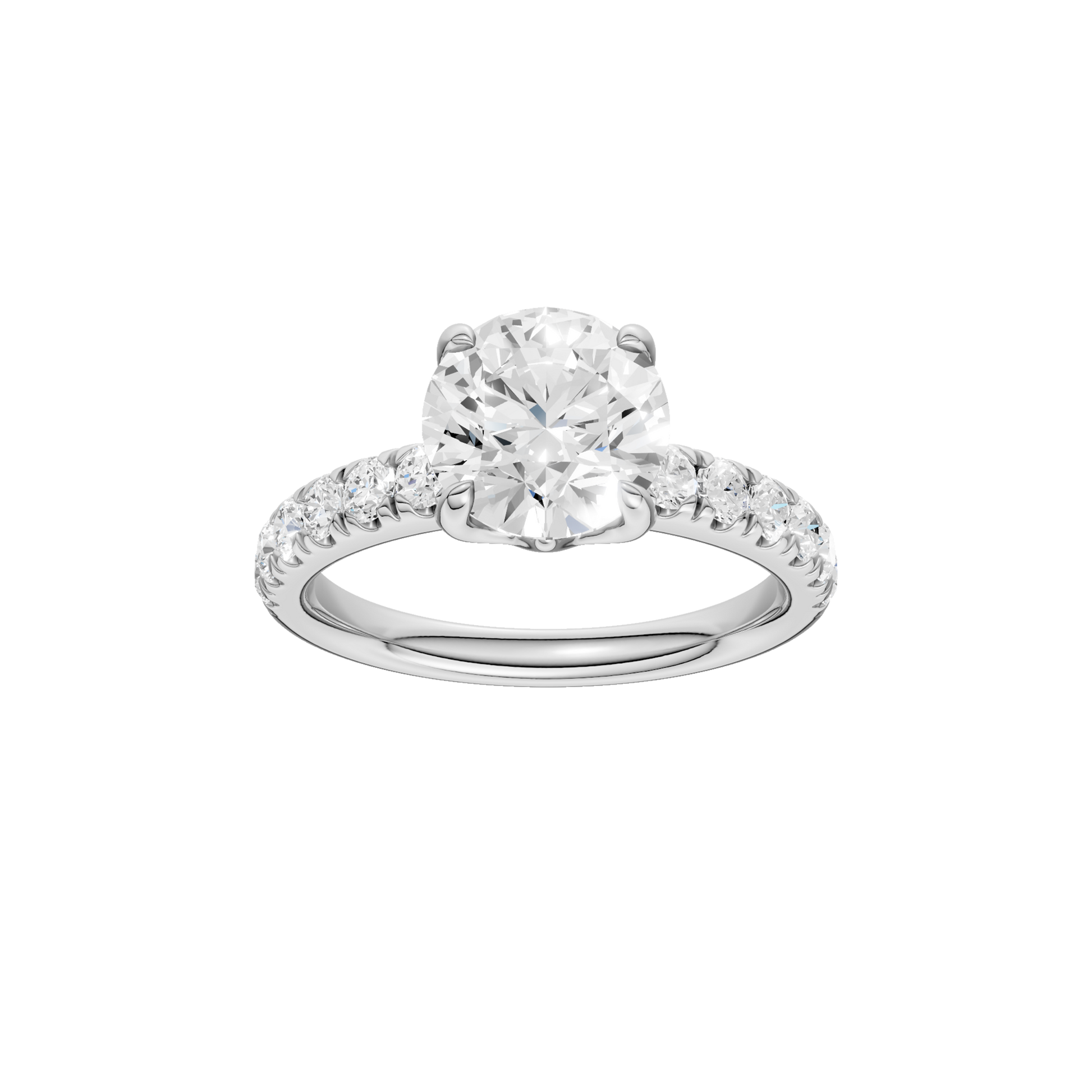 Tulip Head Engagement Ring(Round)