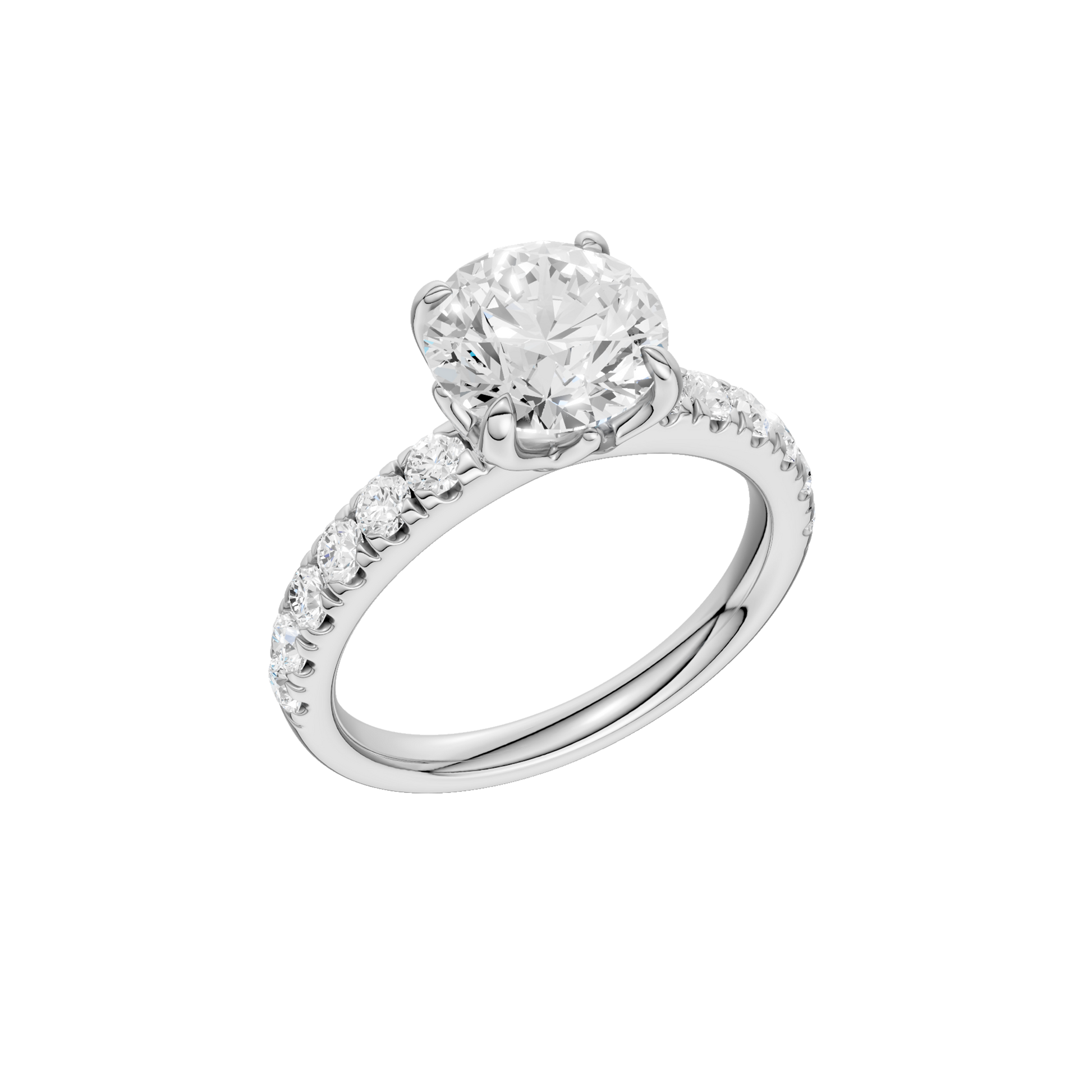 Tulip Head Engagement Ring(Round)