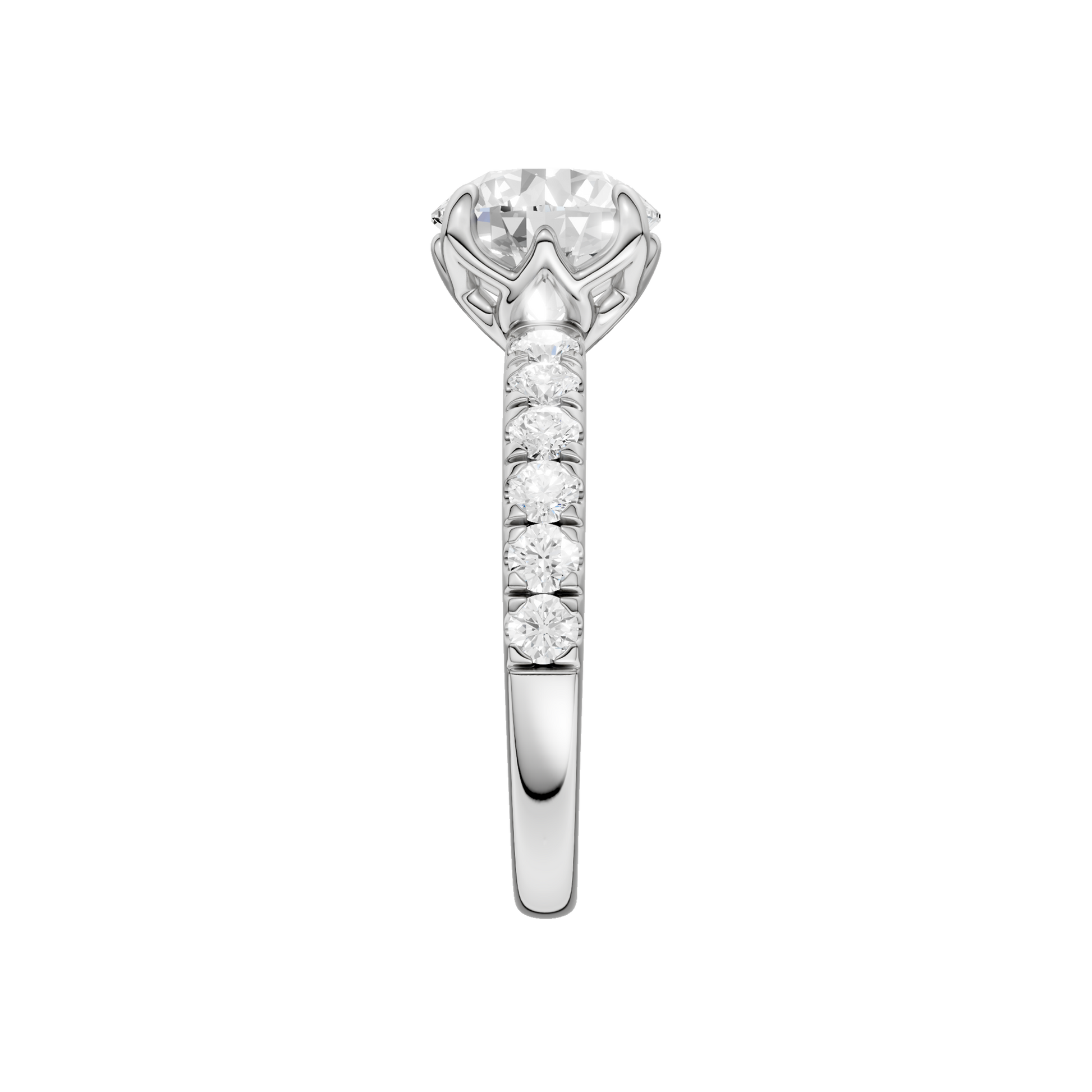 Tulip Head Engagement Ring(Round)