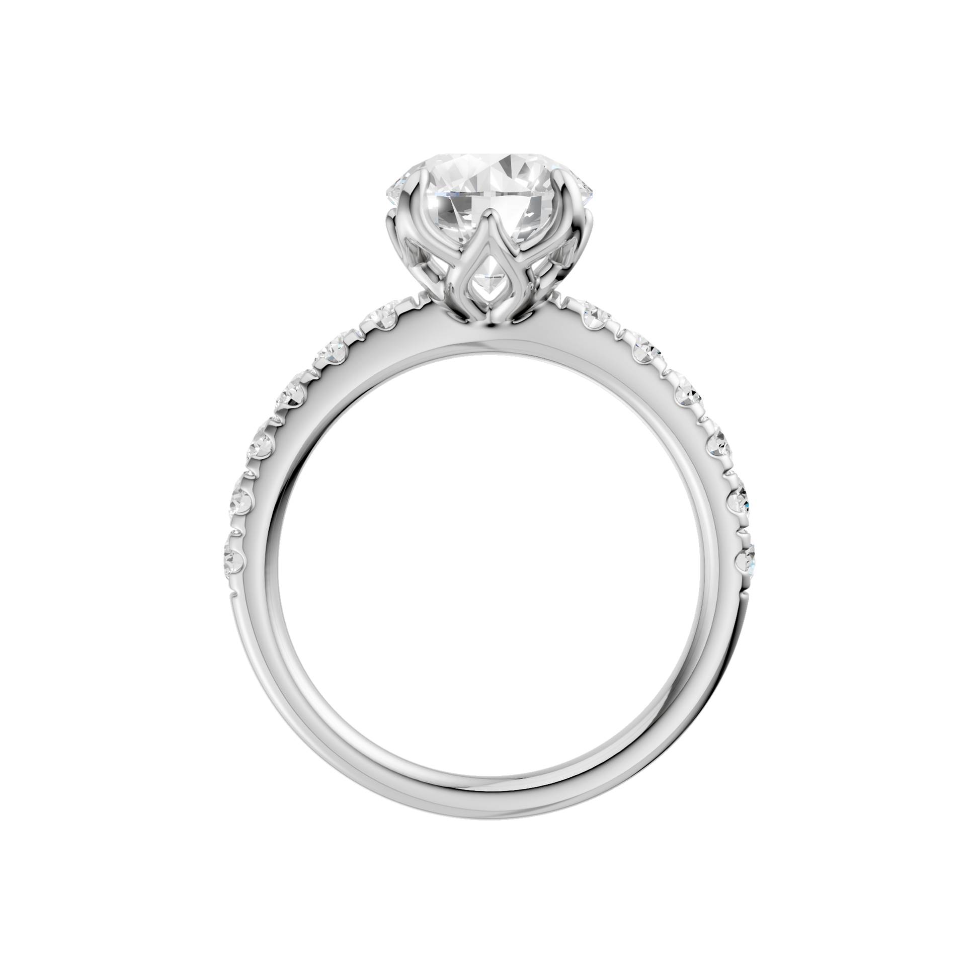 Tulip Head Engagement Ring(Round)