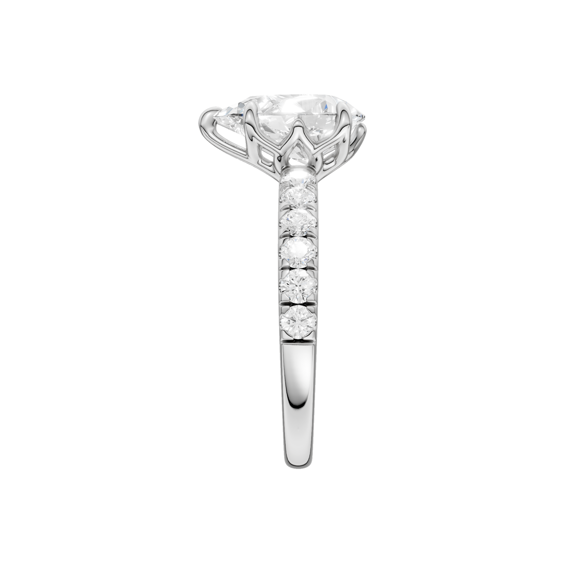 Tulip Head Engagement Ring(Pear)