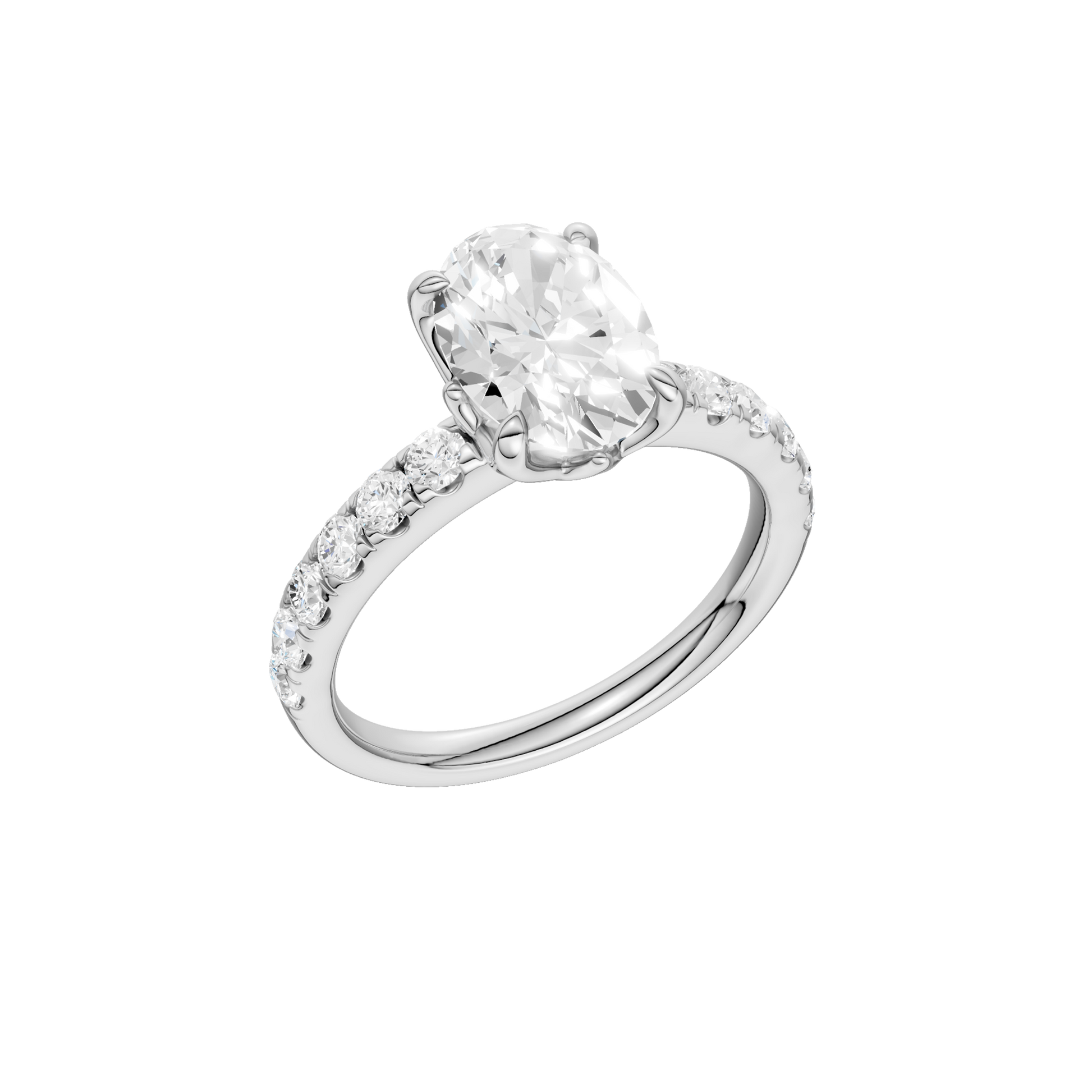Tulip Head Engagement Ring(Oval)