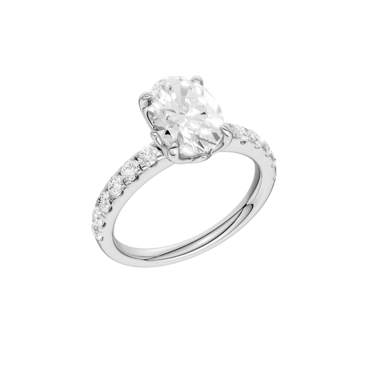 Tulip Head Engagement Ring(Oval)