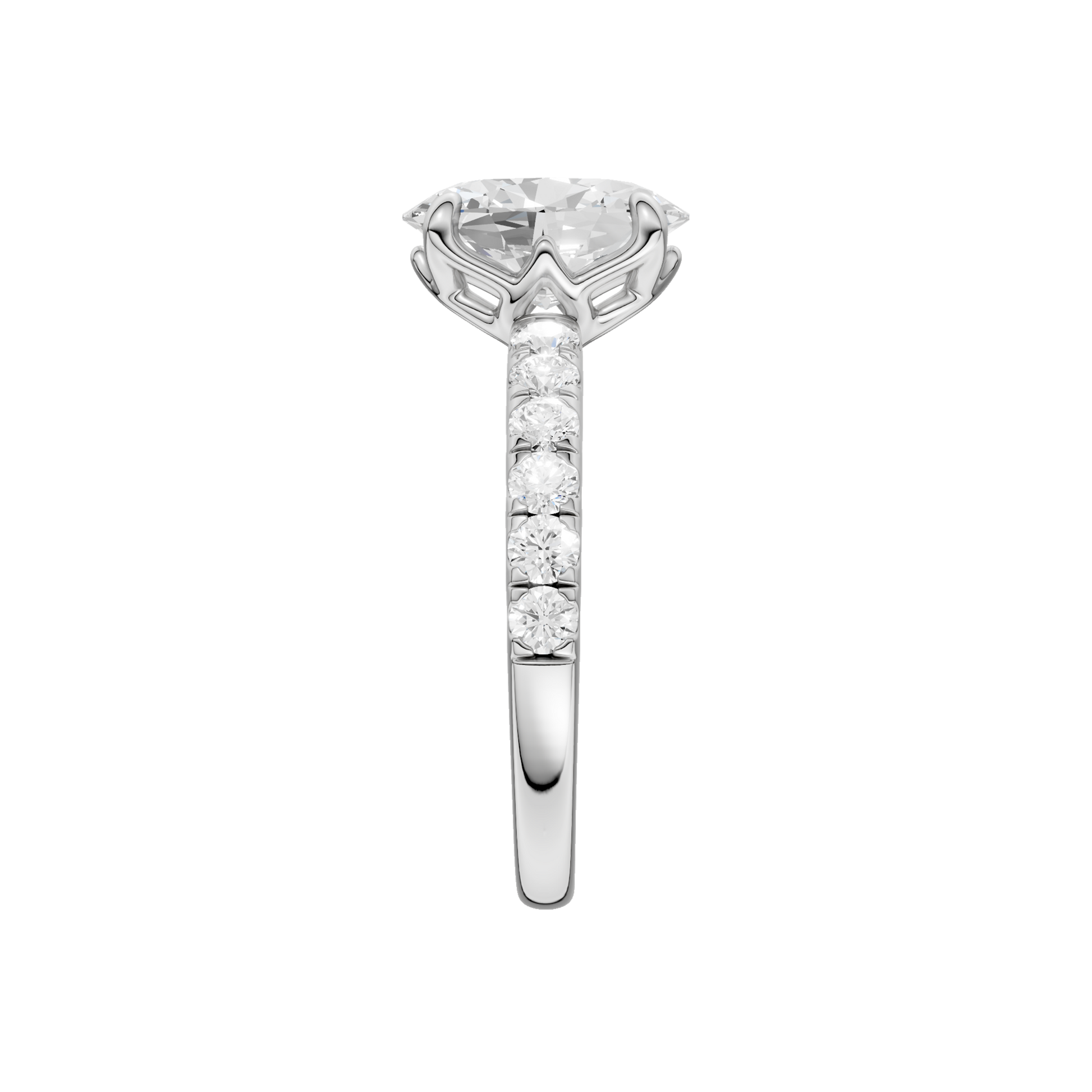 Tulip Head Engagement Ring(Oval)