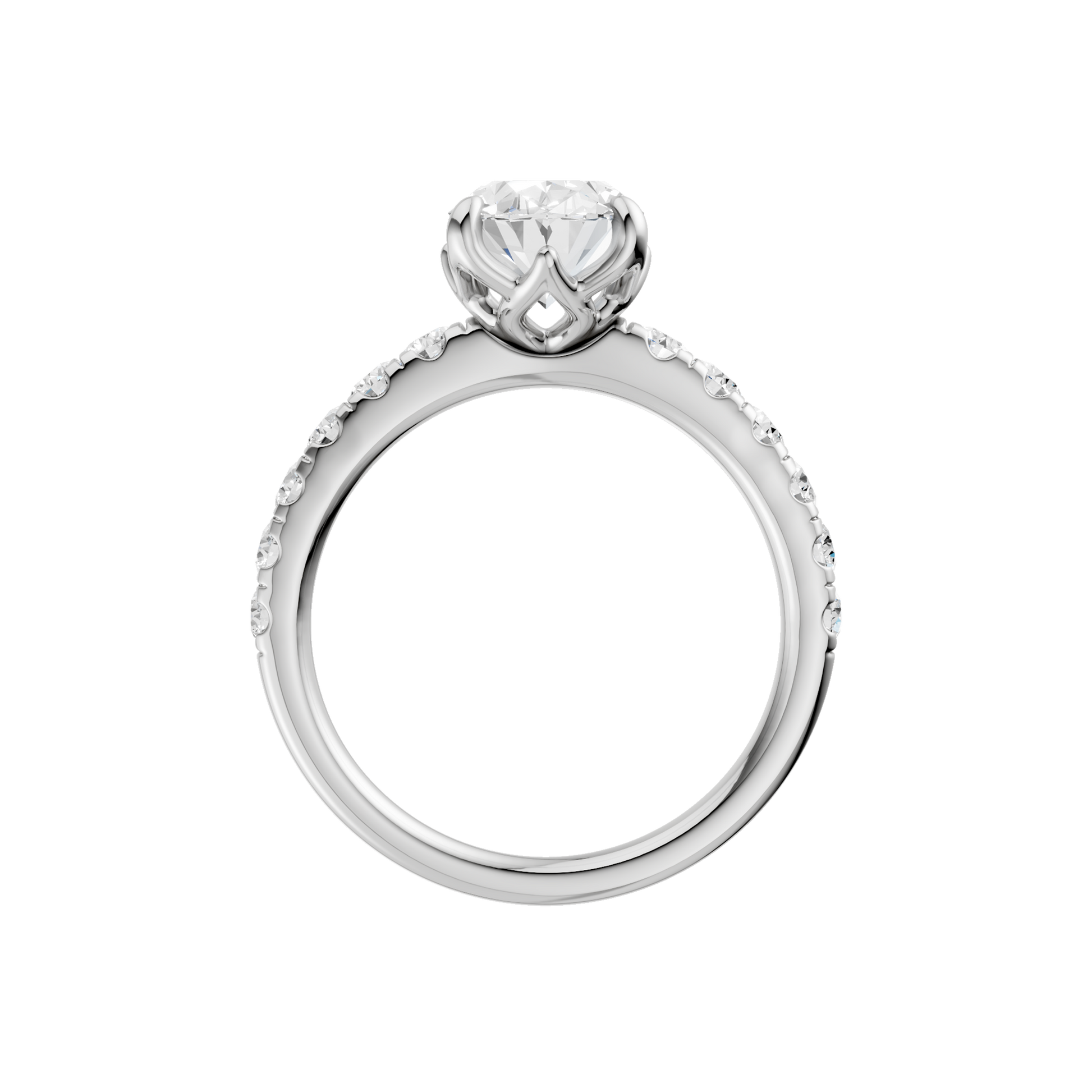 Tulip Head Engagement Ring(Oval)