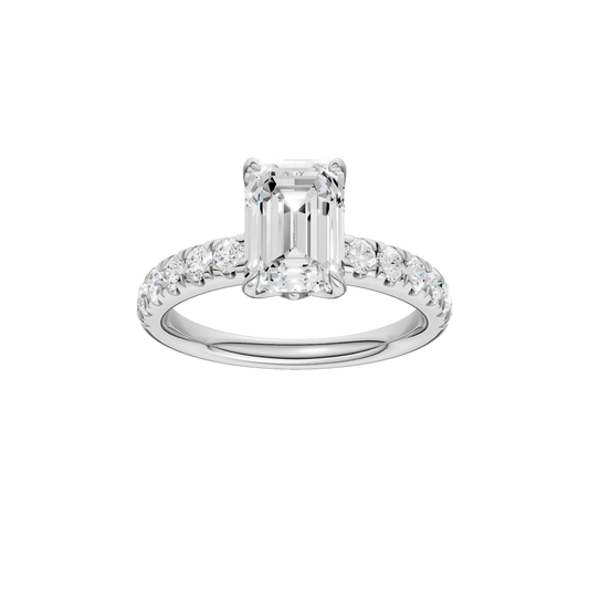 Tulip Head Engagement Ring(Emerald)