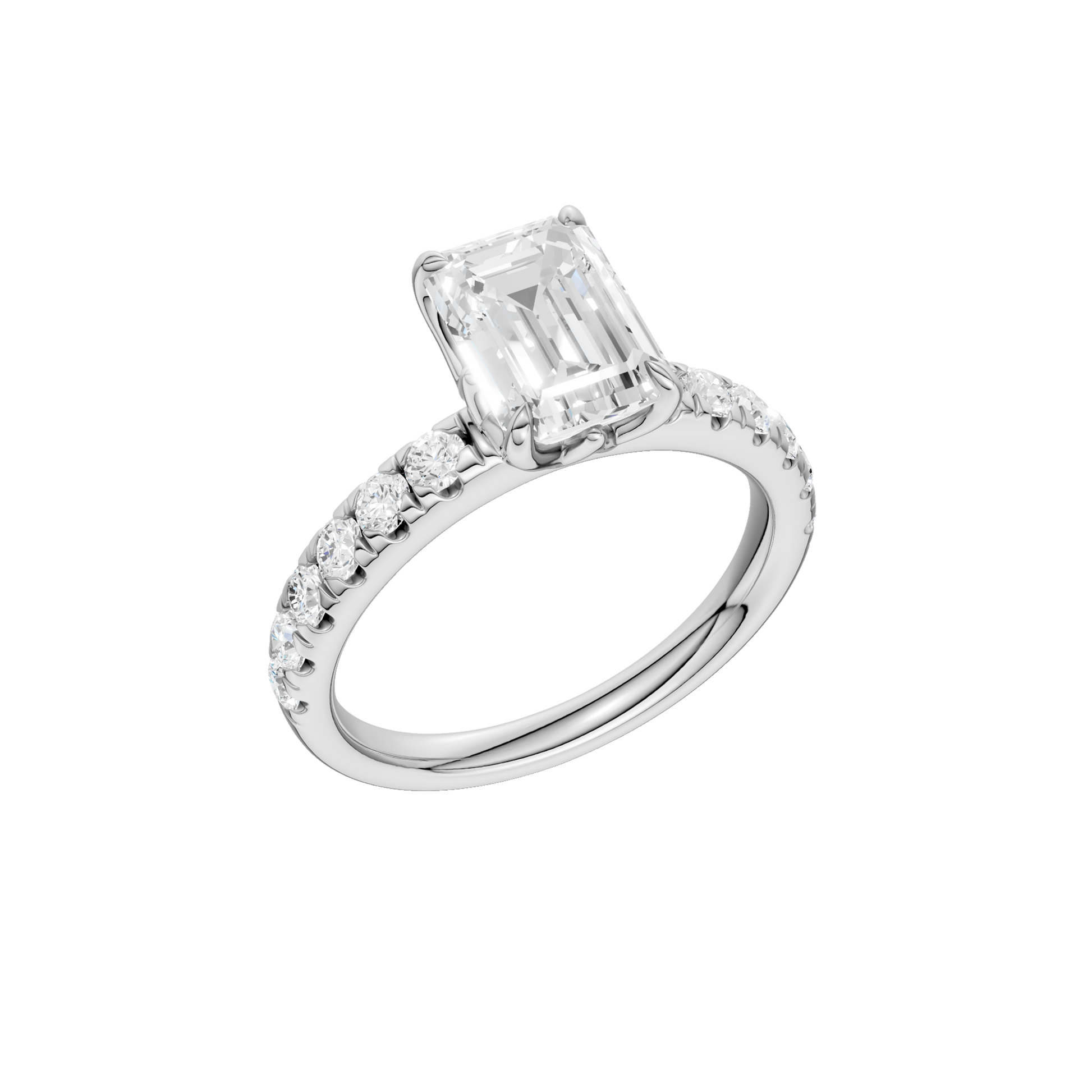 Tulip Head Engagement Ring(Emerald)