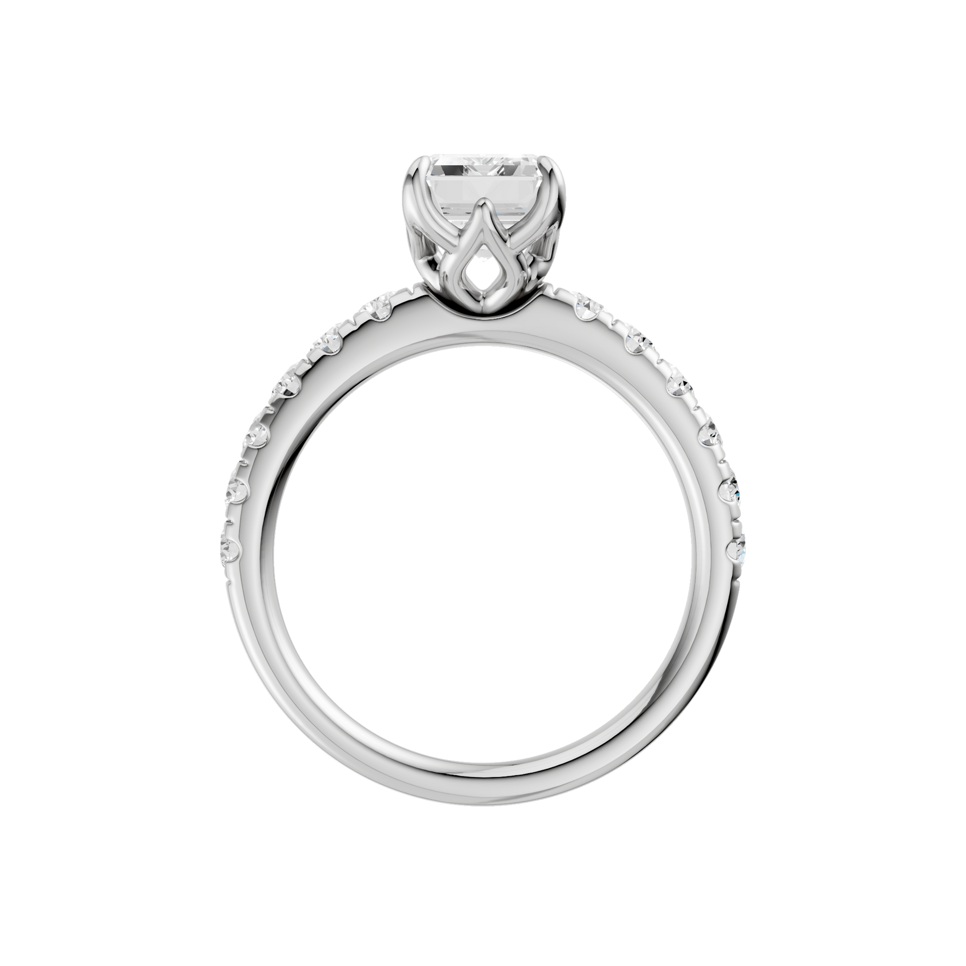 Tulip Head Engagement Ring(Emerald)