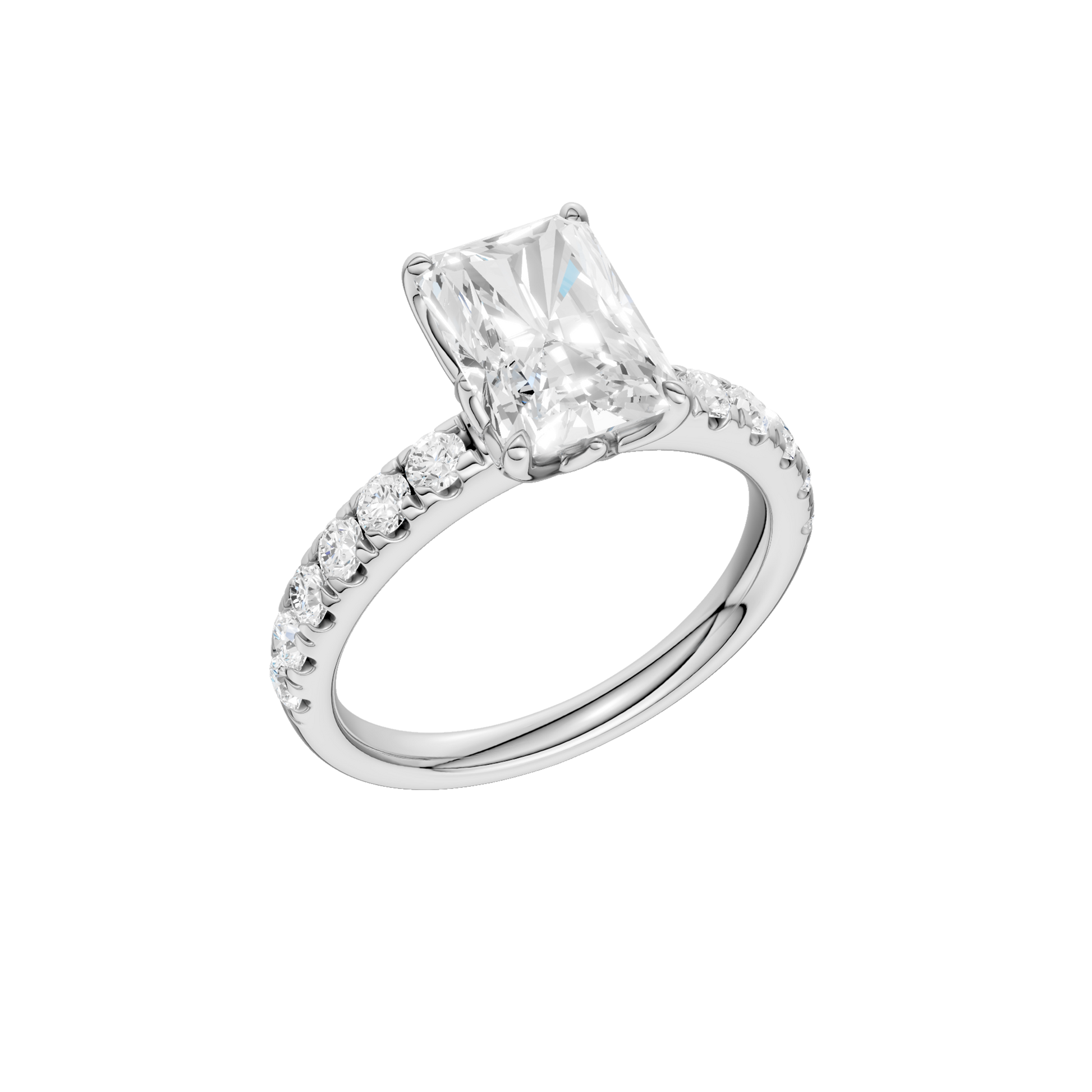 Tulip Head Engagement Ring(Radiant)