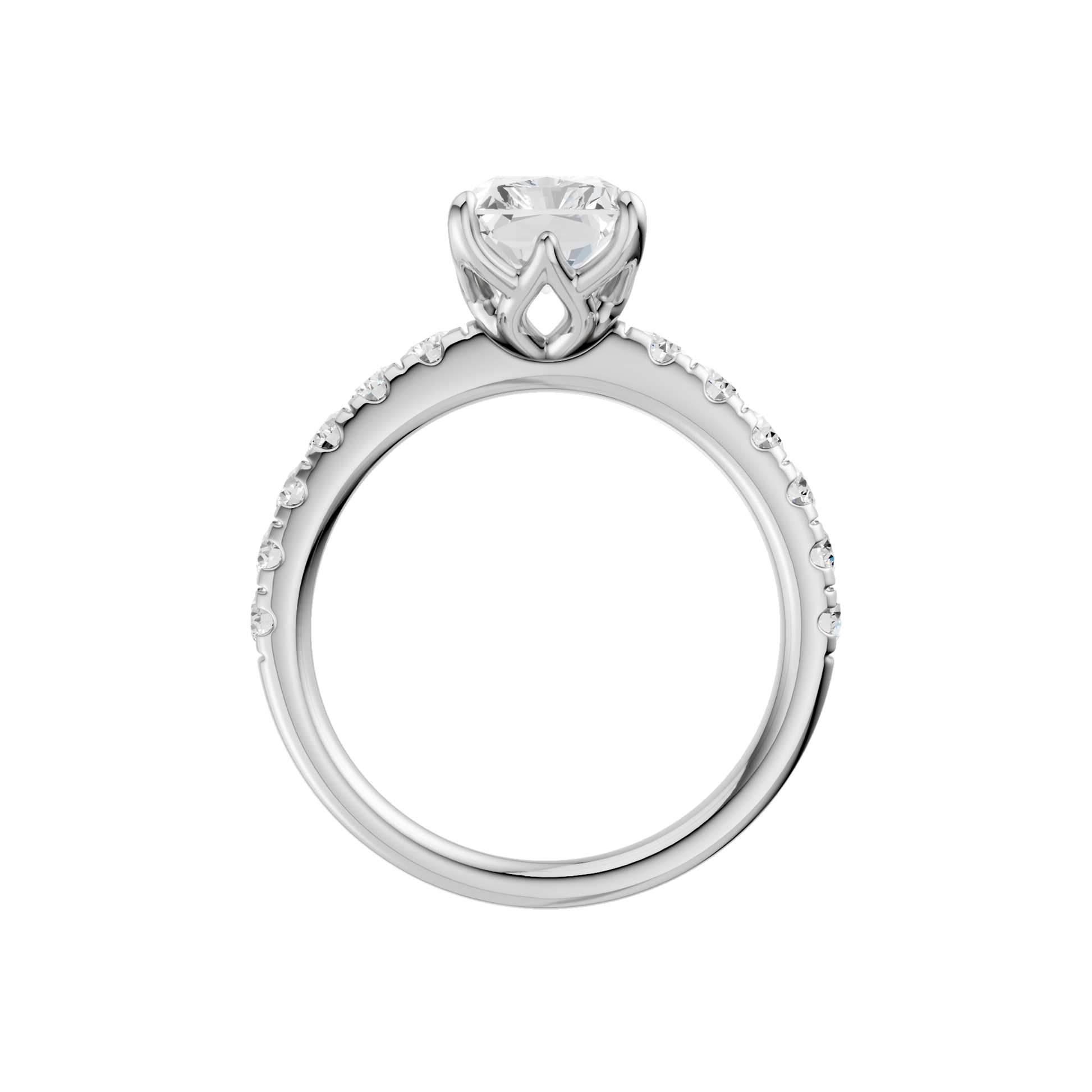Tulip Head Engagement Ring(Radiant)