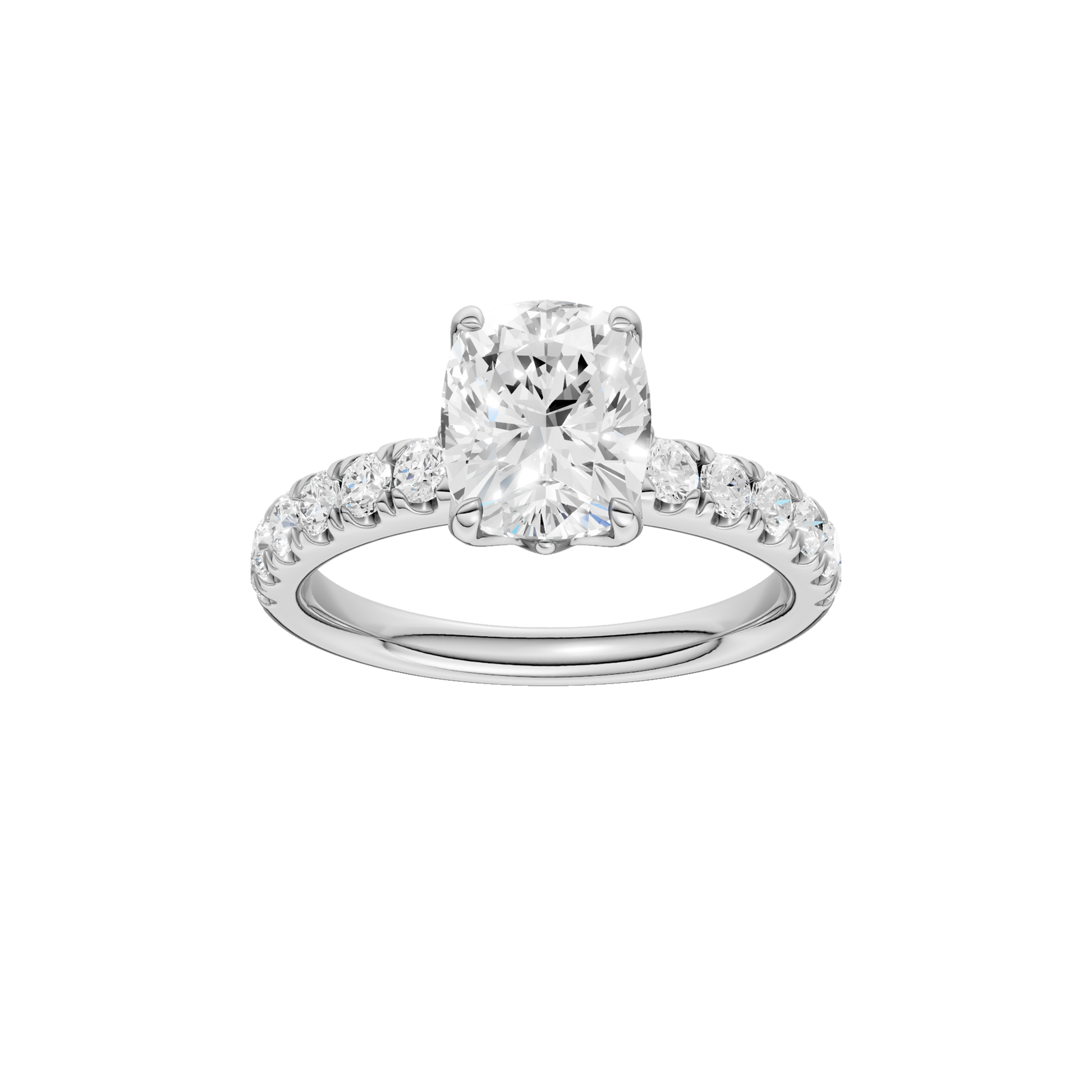 Tulip Head Engagement Ring(Elongated Cushion)