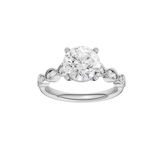 Trellis Shank Engagement Ring(Round)