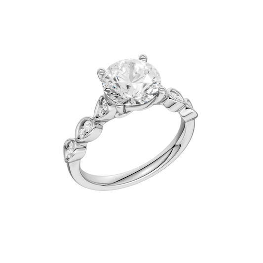 Trellis Shank Engagement Ring(Round)