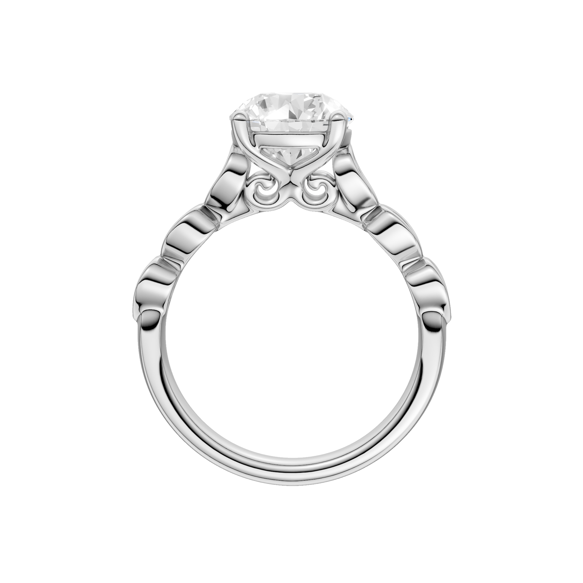 Trellis Shank Engagement Ring(Round)