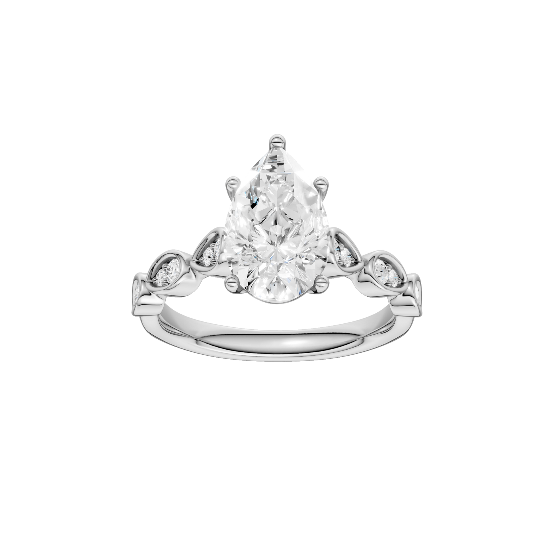 Trellis Shank Engagement Ring(Pear)