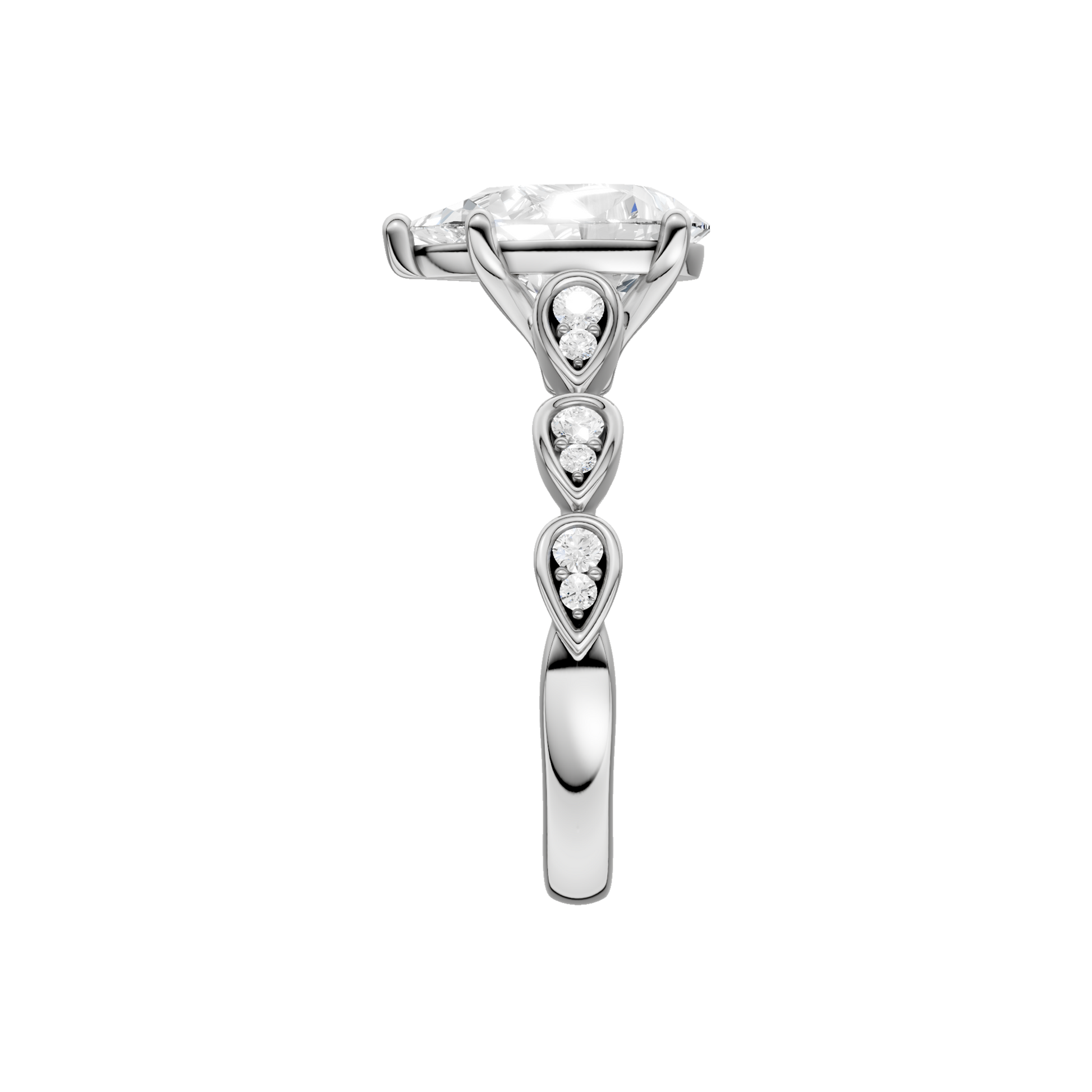 Trellis Shank Engagement Ring(Pear)
