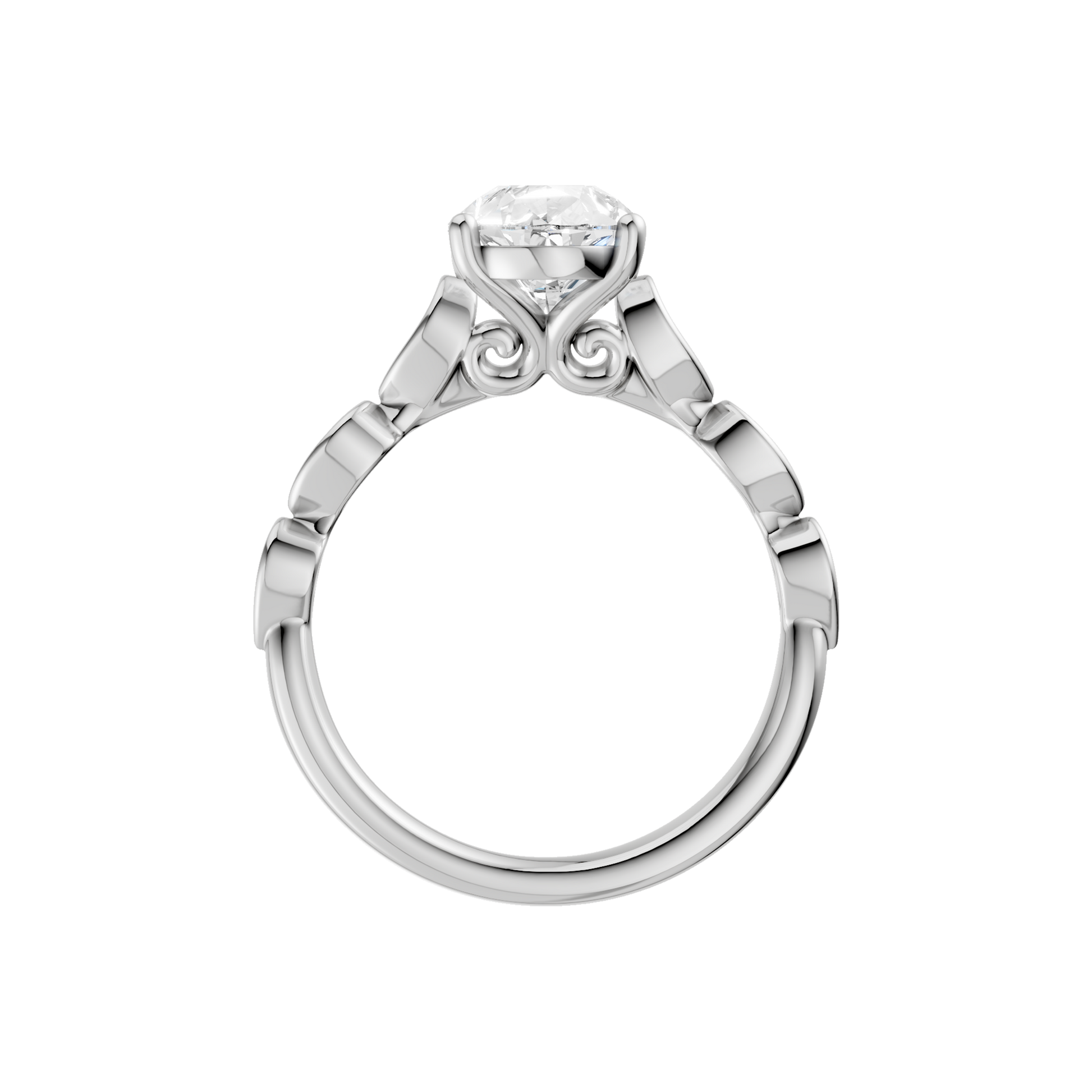 Trellis Shank Engagement Ring(Pear)