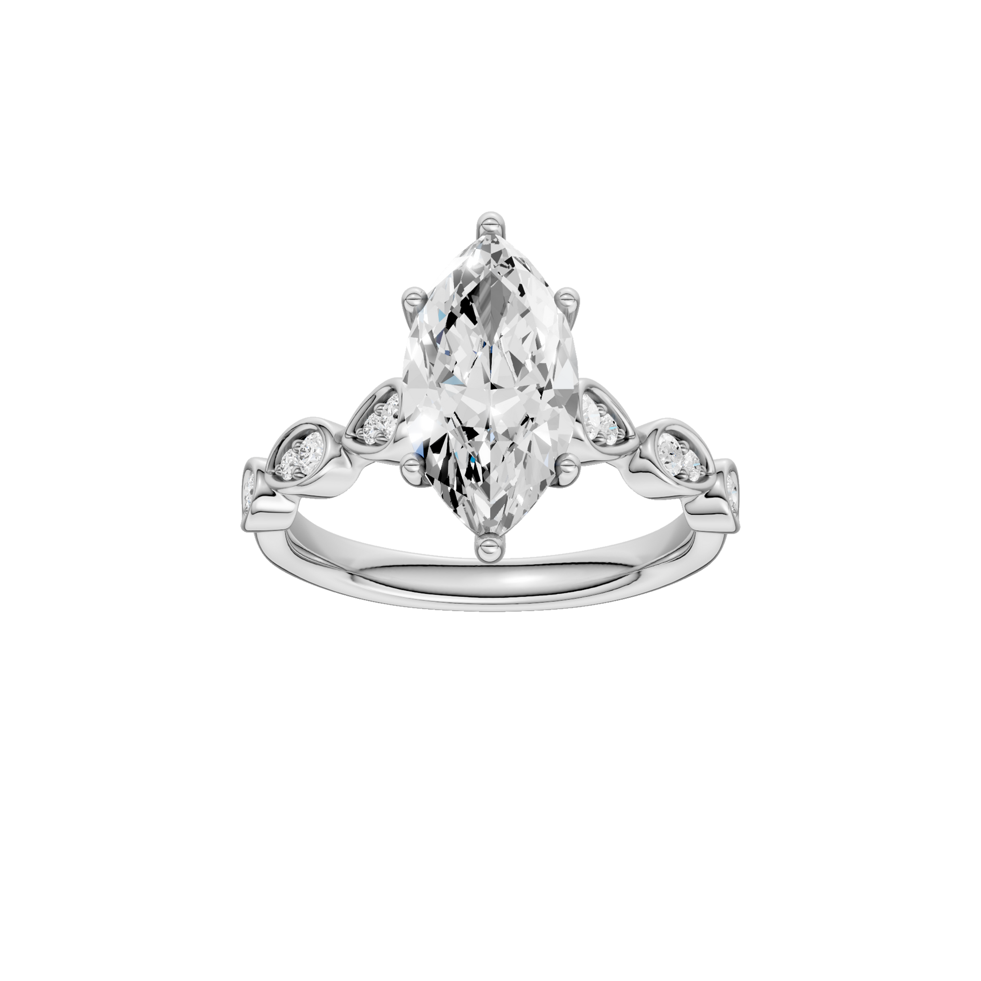 Trellis Shank Engagement Ring(Marquise)