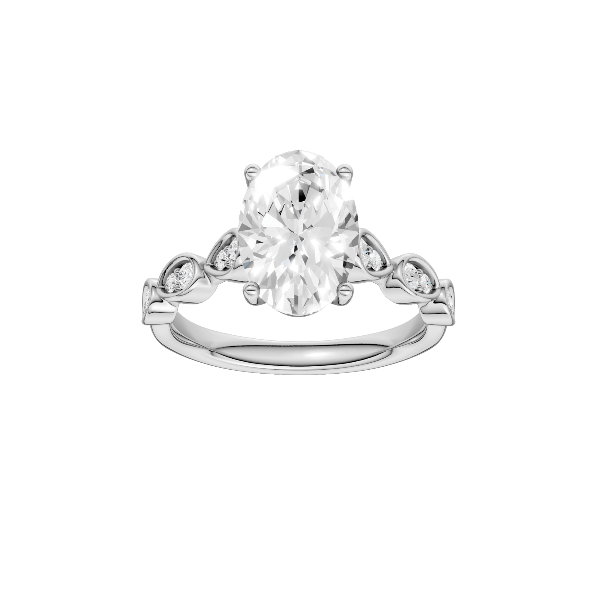 Trellis Shank Engagement Ring(Oval)