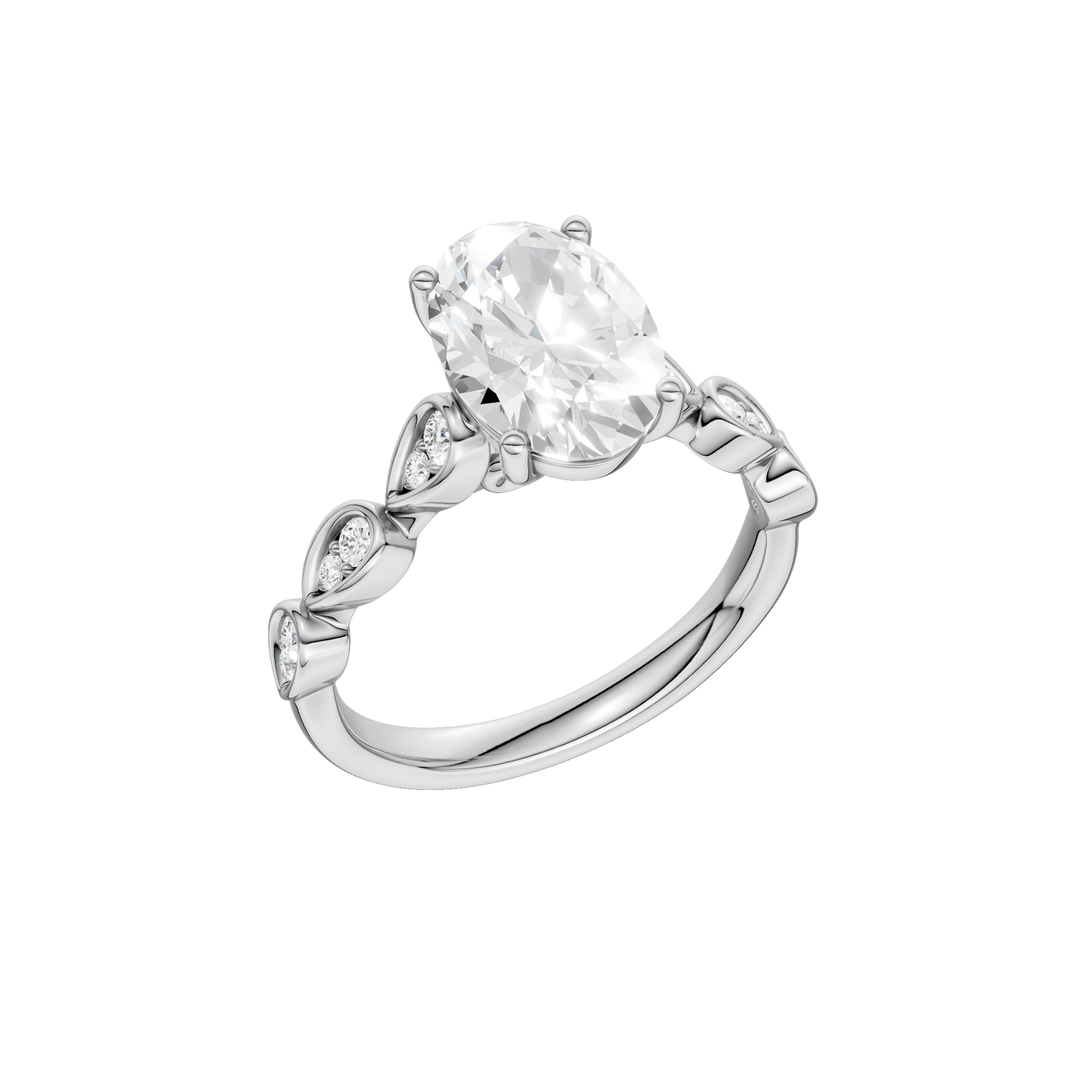 Trellis Shank Engagement Ring(Oval)