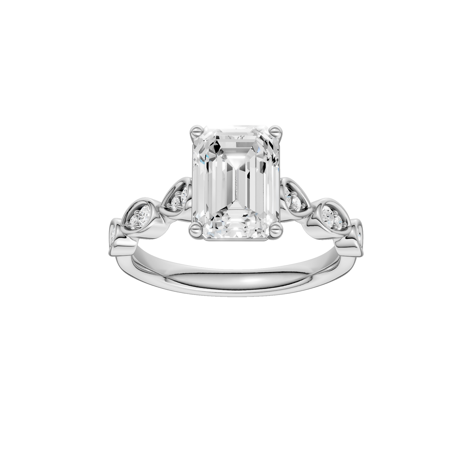Trellis Shank Engagement Ring(Emerald)