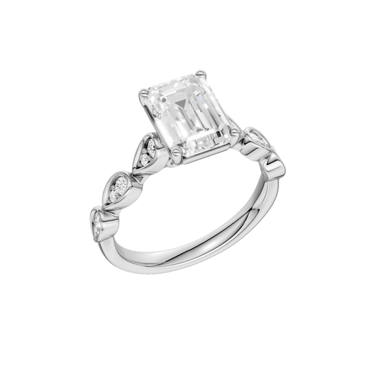 Trellis Shank Engagement Ring(Emerald)