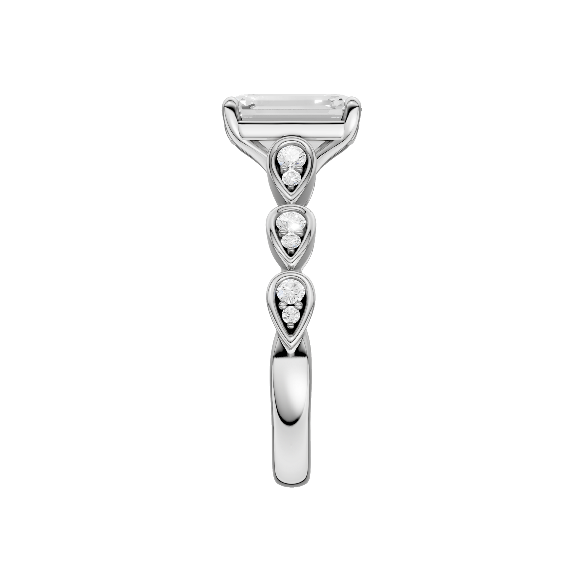 Trellis Shank Engagement Ring(Emerald)