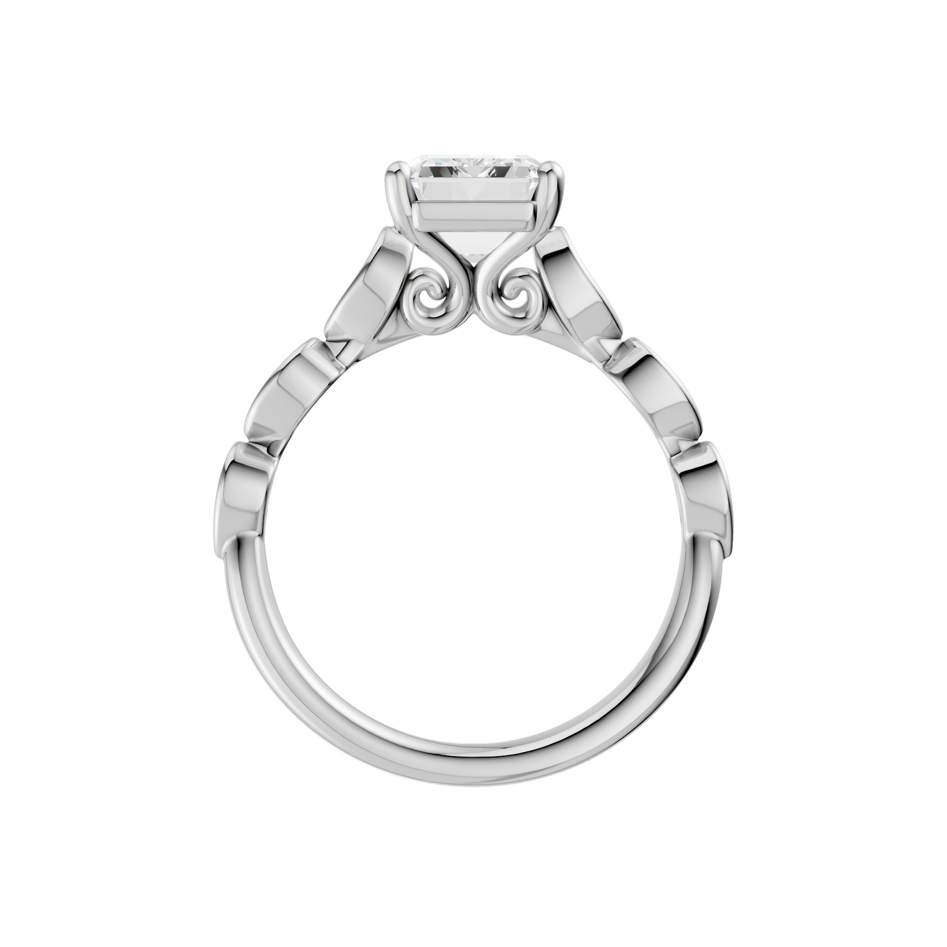 Trellis Shank Engagement Ring(Emerald)