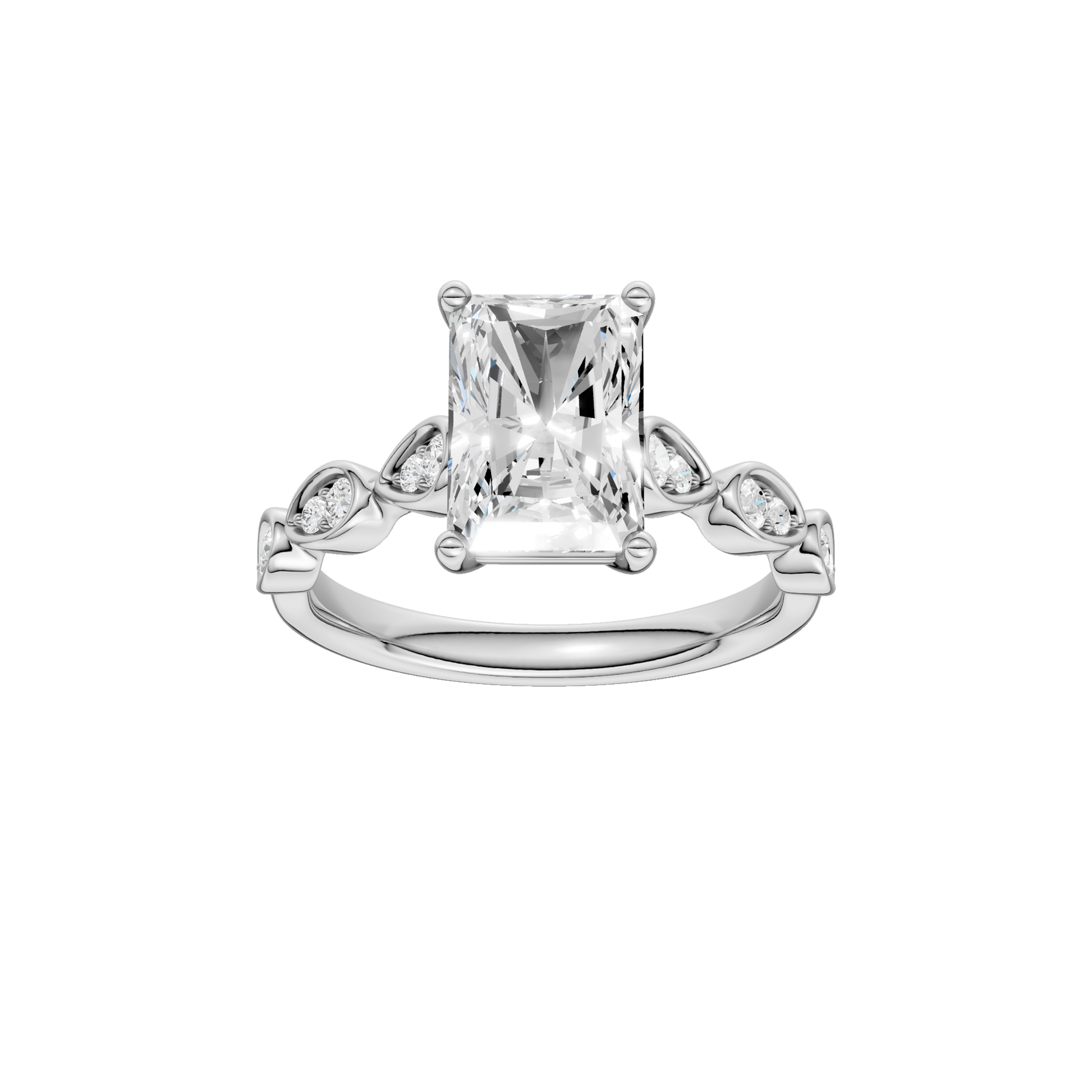 Trellis Shank Engagement Ring(Radiant)