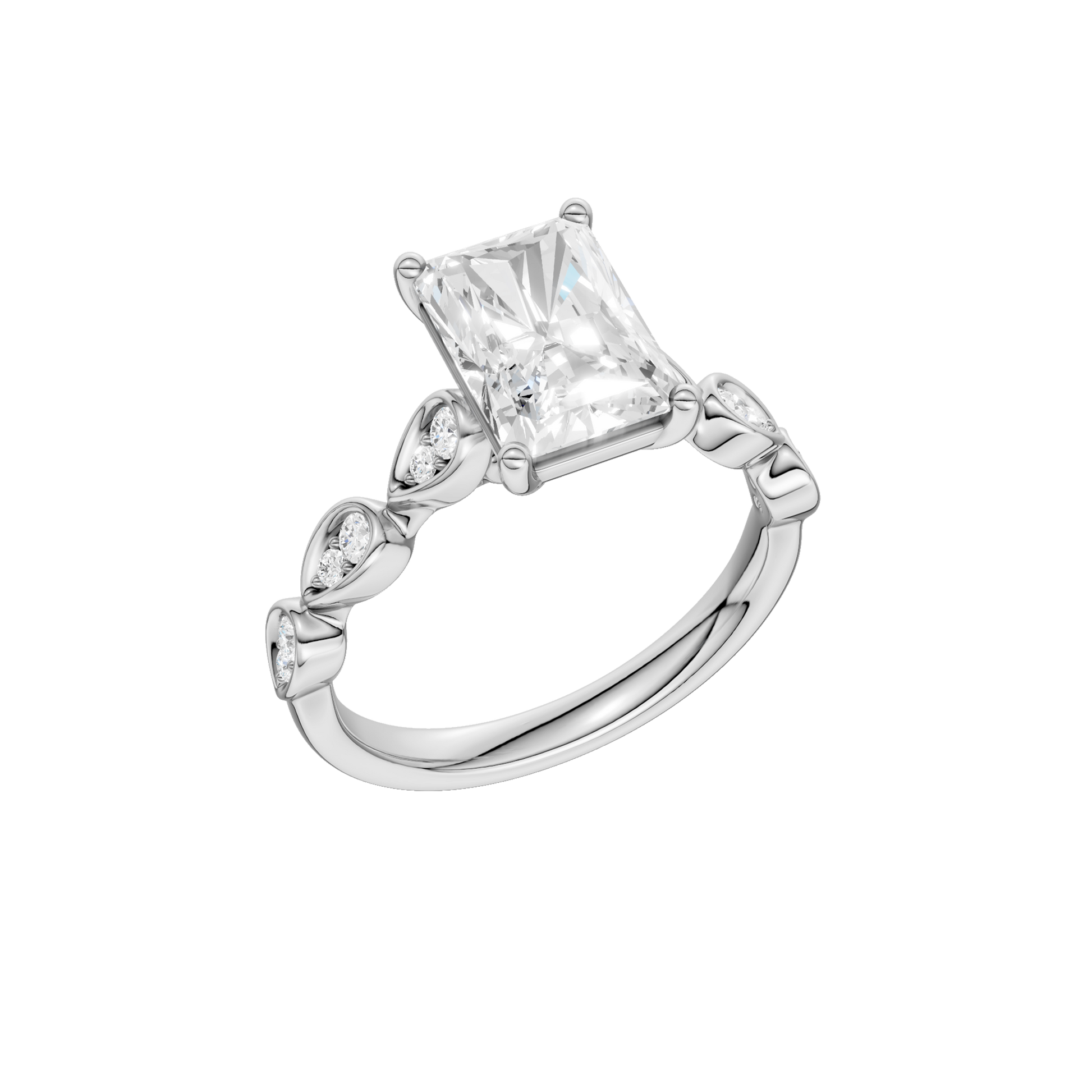 Trellis Shank Engagement Ring(Radiant)