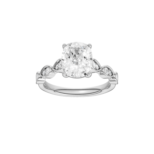 Trellis Shank Engagement Ring(Elongated Cushion)