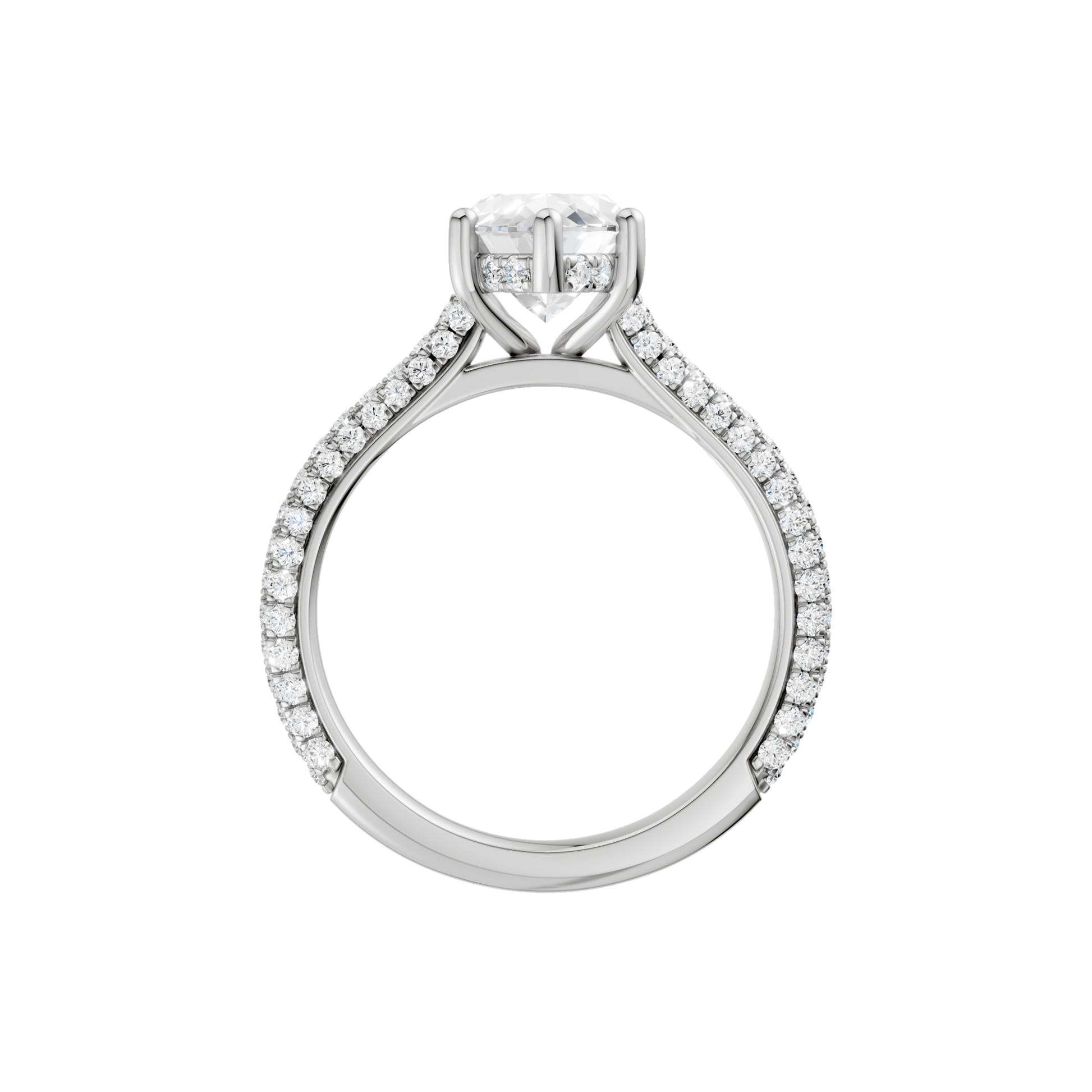Hidden Halo Pave Engagement Ring(Marquise)