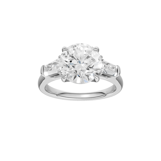 3-Stone Engagement Ring(Round+Tapered)